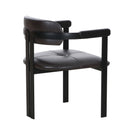 Modrst Aneta - Modern Dark Brown Leather + Black Dining Chair