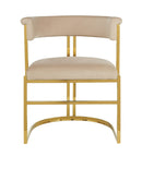 Modrest Munith - Modern Beige Velvet + Gold Dining Chair