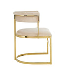 Modrest Munith - Modern Beige Velvet + Gold Dining Chair