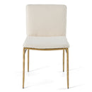 Modrest Atlanta - Modern Off-White Fabric & Brass Dining Chair