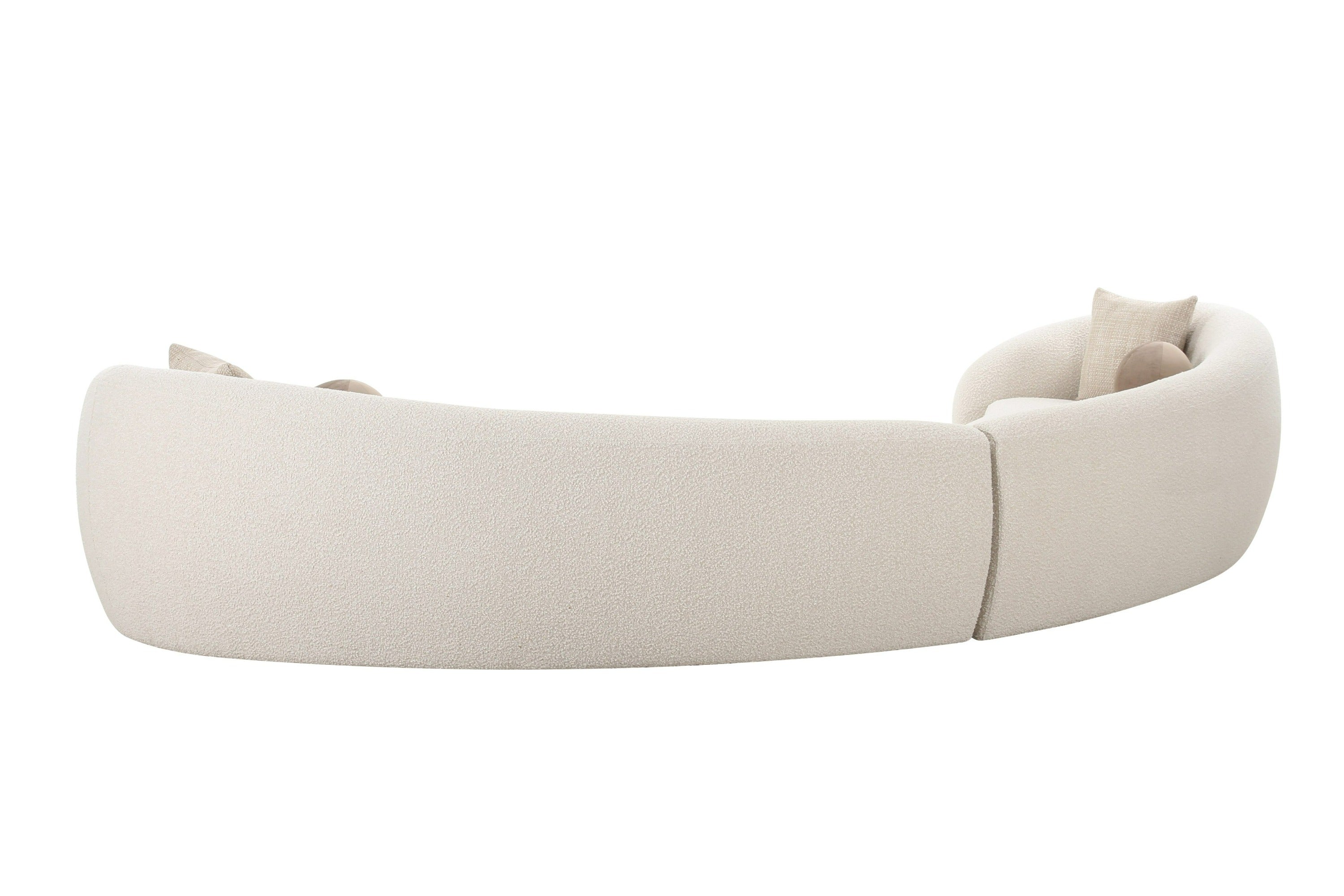 Modrest - Kilmer Modern Off-White Curved Fabric Sectional Sofa