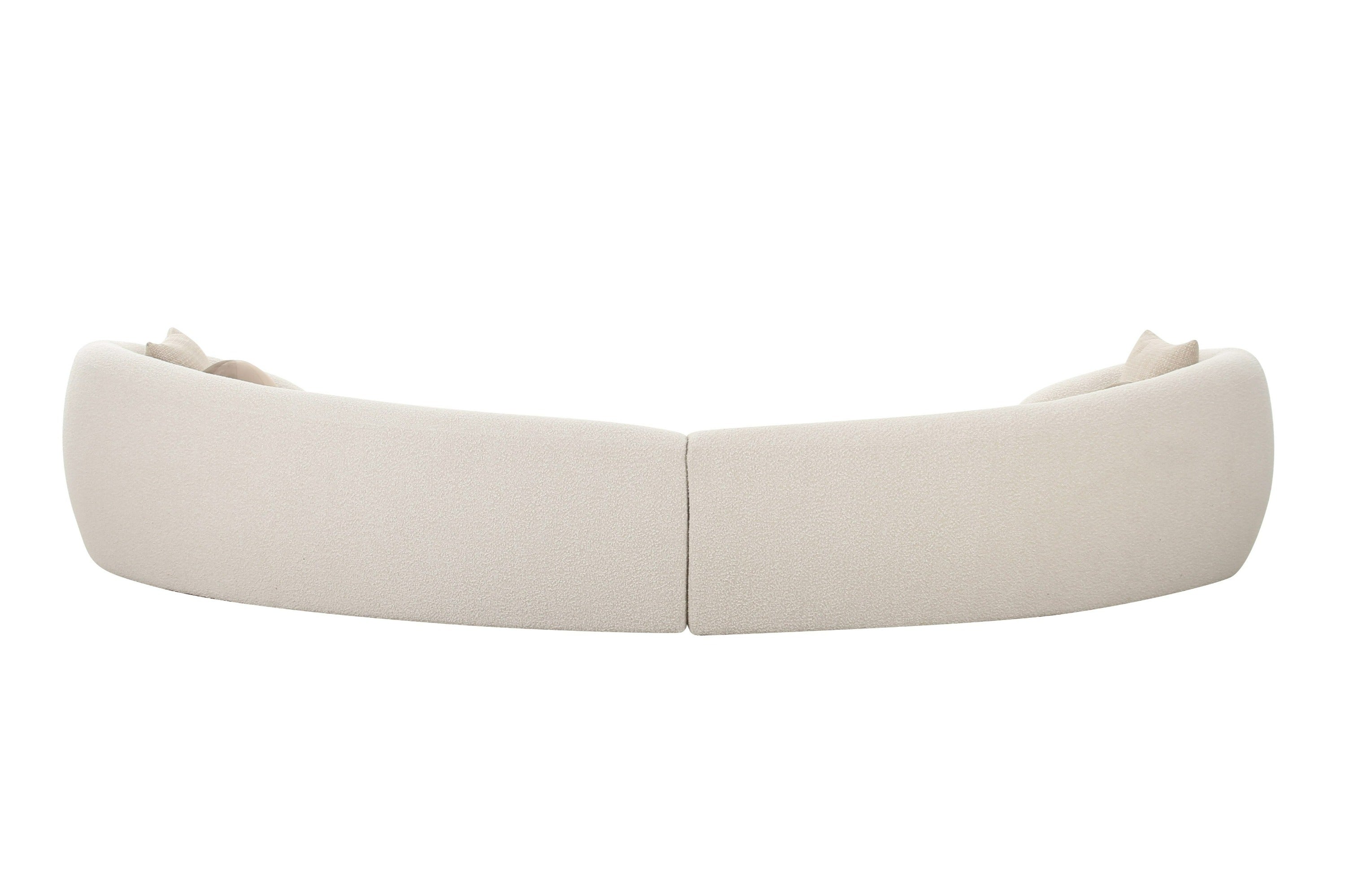 Modrest - Kilmer Modern Off-White Curved Fabric Sectional Sofa