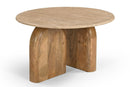 Modrest Kellison - Modern Travertine Marble + Wood End Table