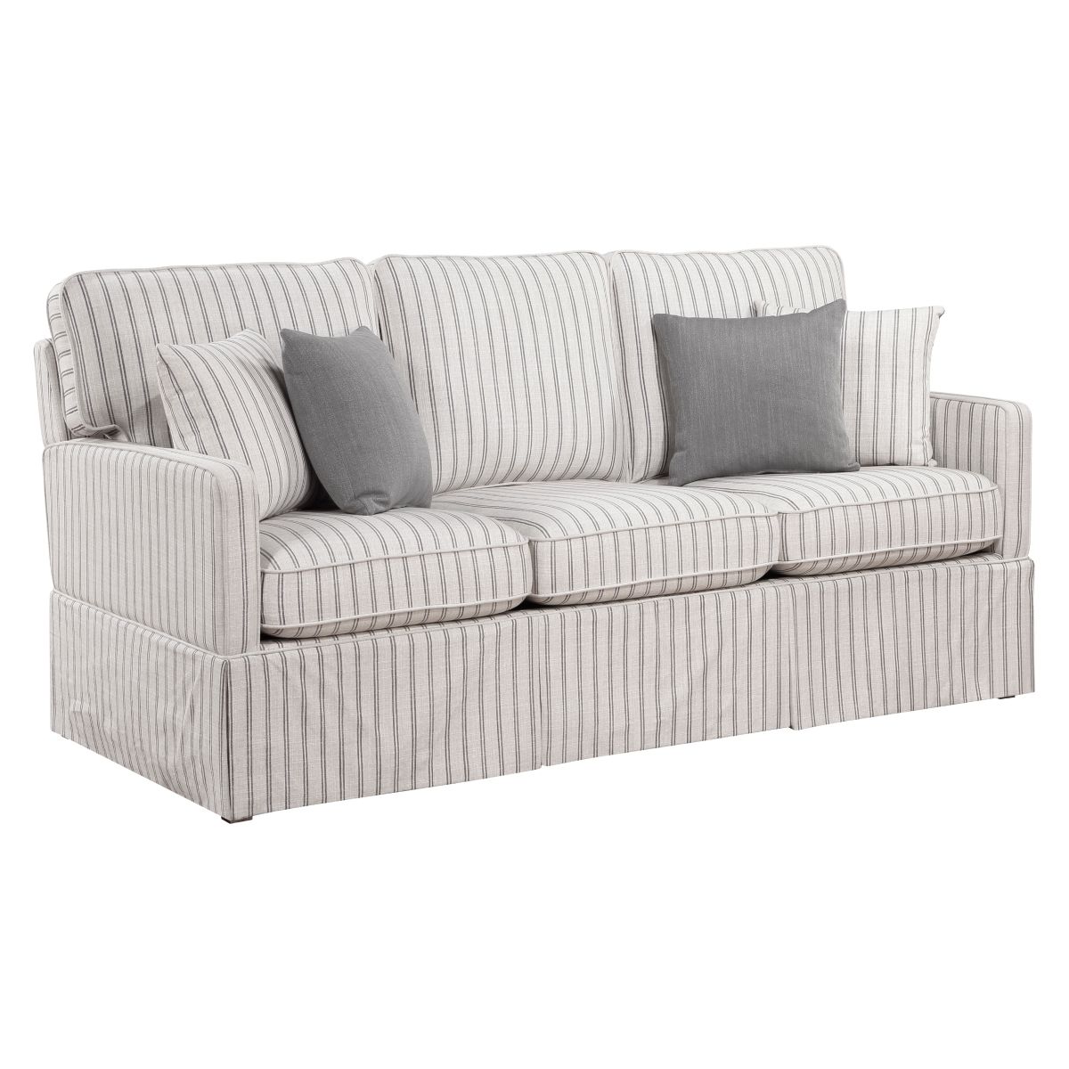 Hampstead - Sofa - White & Gray Stripe
