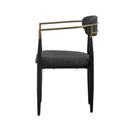 Modrest Buchtel - Mid-Century Modern Dark Grey + Gold Arm + Black Dining Chair