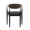 Modrest Buchtel - Mid-Century Modern Dark Grey + Gold Arm + Black Dining Chair