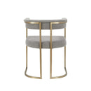 Modrest Byron - Modern Grey Fabric + Antique Brass Dining Chair