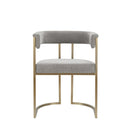 Modrest Byron - Modern Grey Fabric + Antique Brass Dining Chair
