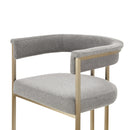 Modrest Byron - Modern Grey Fabric + Antique Brass Counter Chair