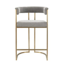 Modrest Byron - Modern Grey Fabric + Antique Brass Counter Chair