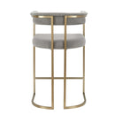 Modrest Byron - Modern Grey Fabric + Antique Brass Counter Chair