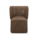 Modrest Standing - Modern Brown Vegan Leather Dining Chair w/ Castor Wheels