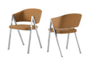 Modrest Marcus - Modern Camel Vegan Leather Dining Chair (Set of 2)
