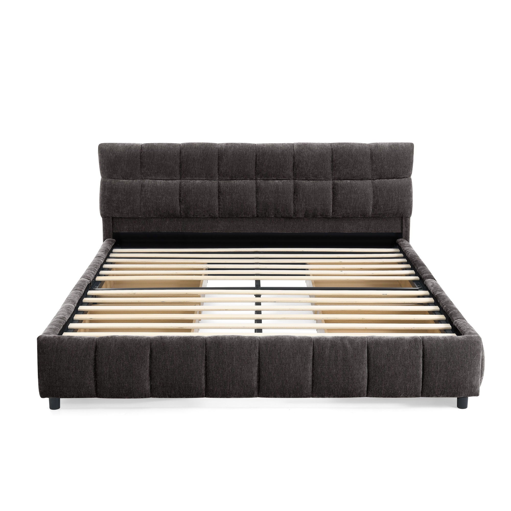 Modern Platform Bed Frame With Thick Fabric