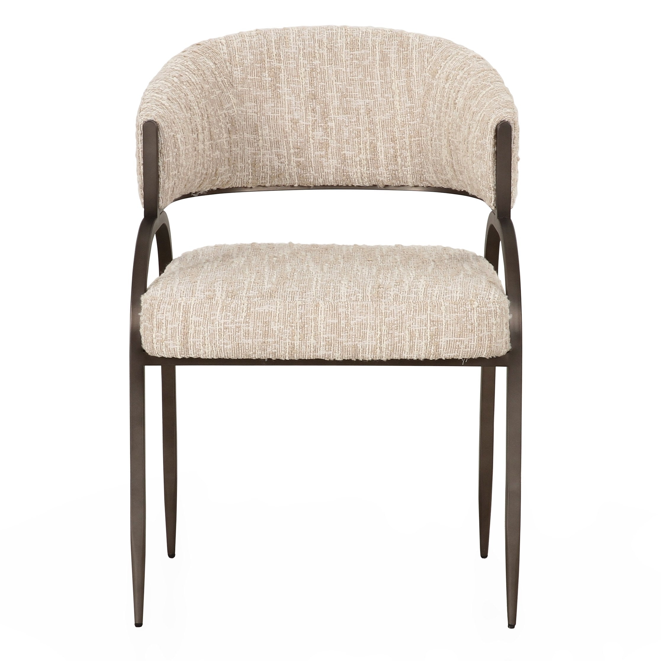 Modrest Kobe - Modern Beige Fabric Dining Chair
