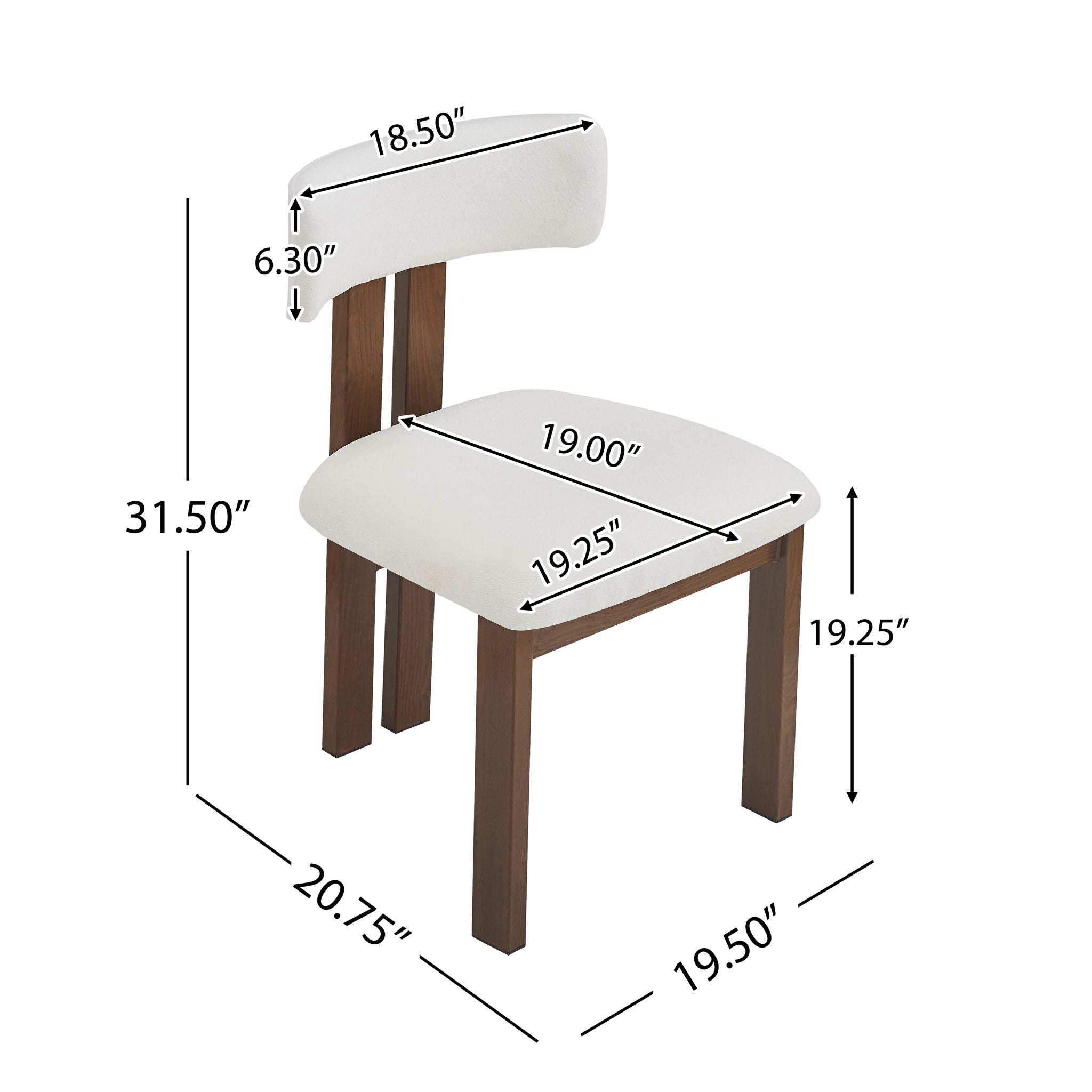 7 Piece Dining Set With Upholstered Armless Chairs And Table