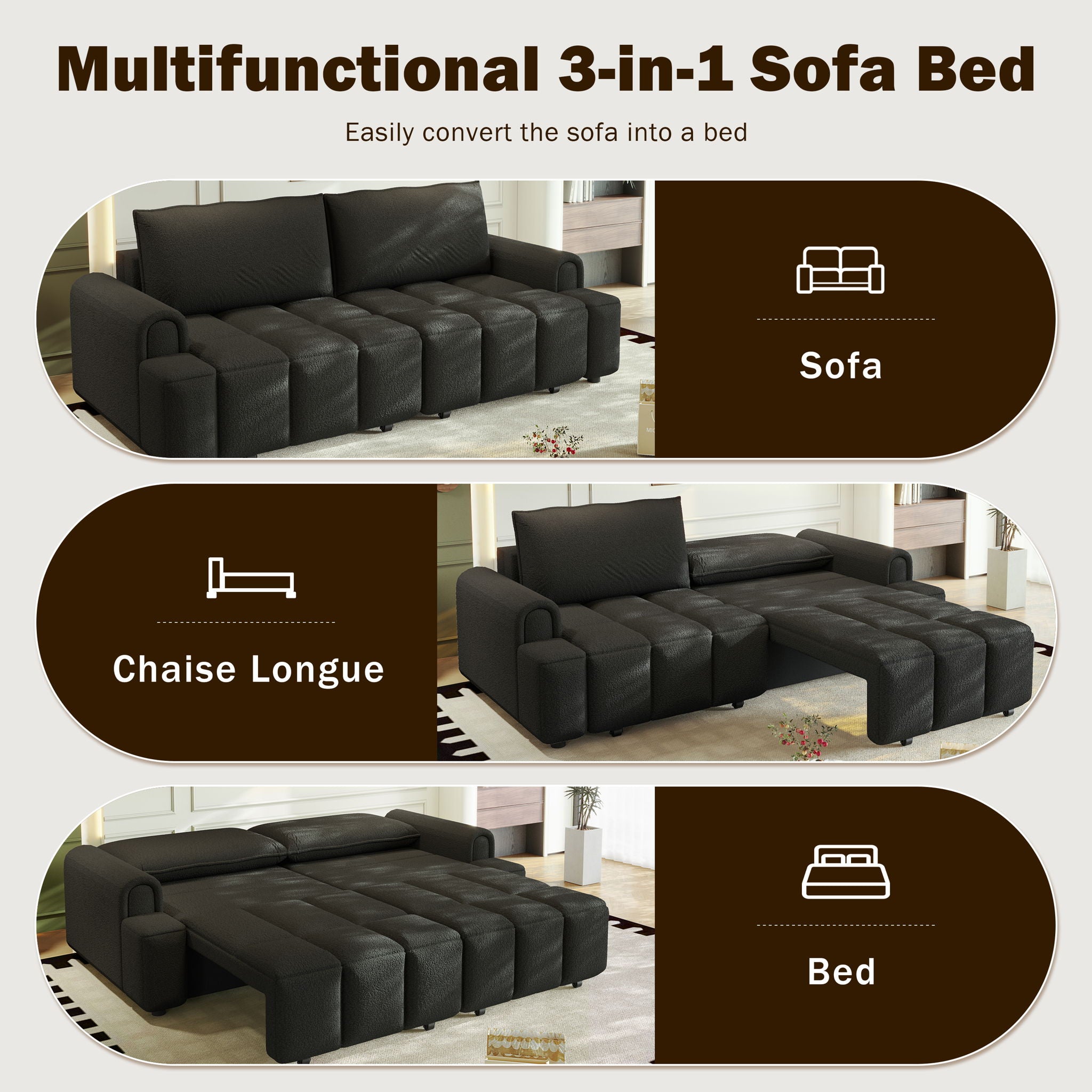 4 Seater Modern Couch With Seats Storage