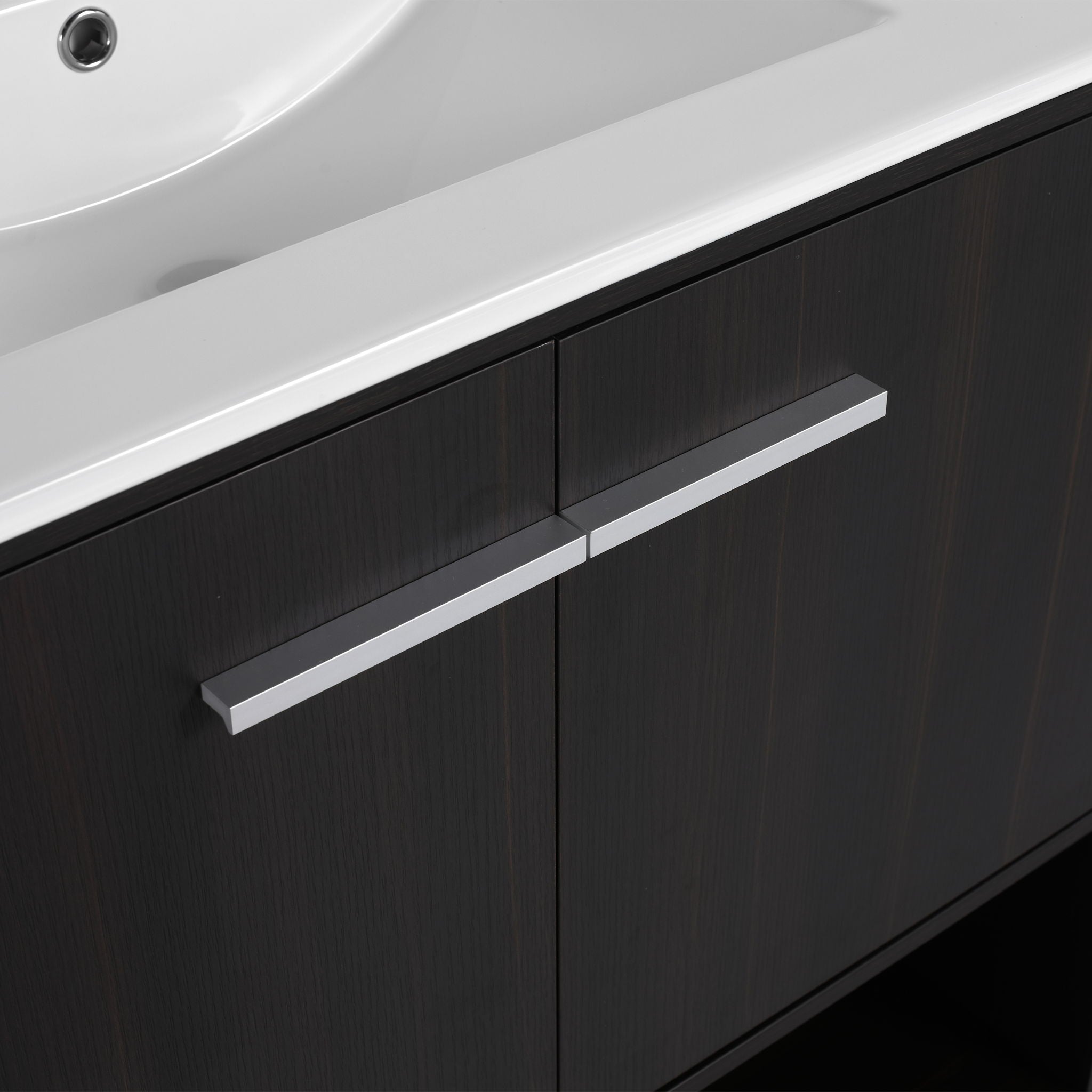 Modern Bathroom Vanity With Ceramic Sink, Freestanding Cabinet, Soft Closing Doors