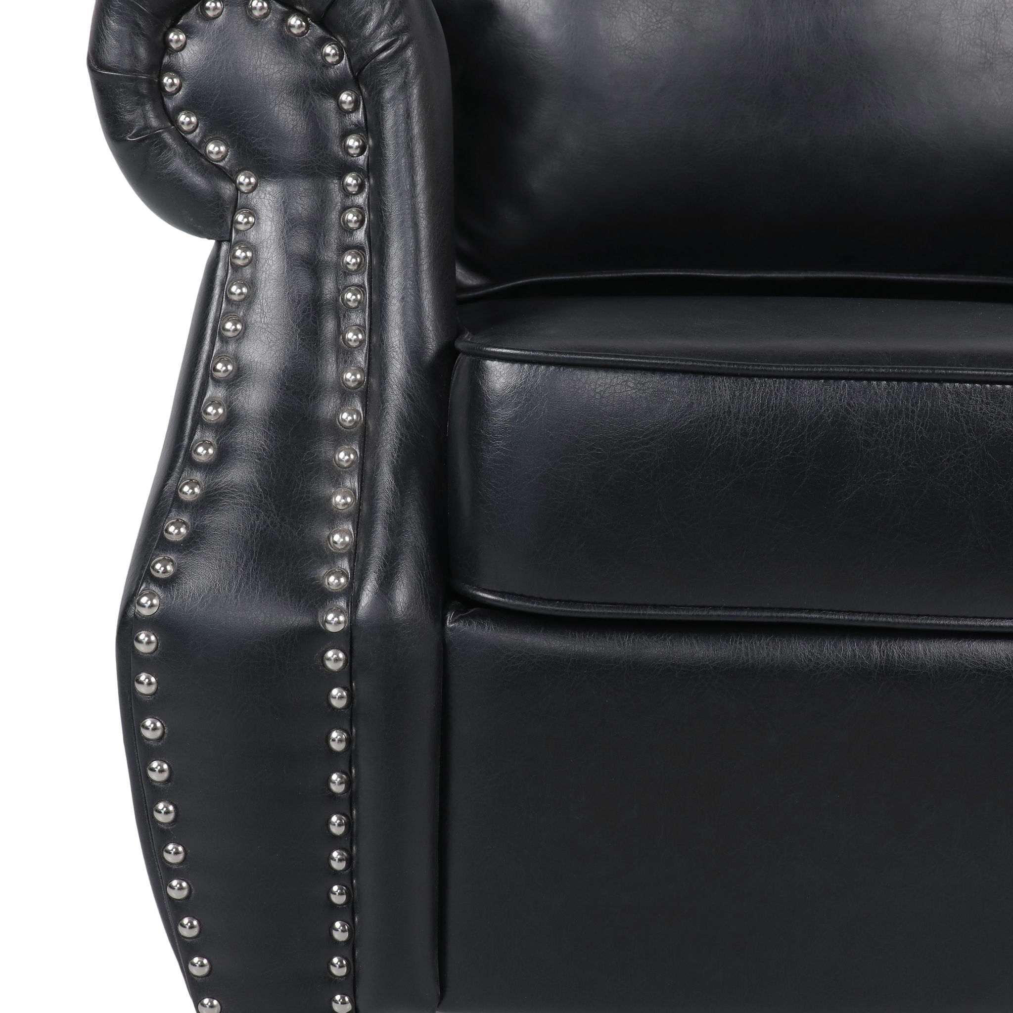 Contemporary Club Chair With Nailhead Trim And Rolled Armrests