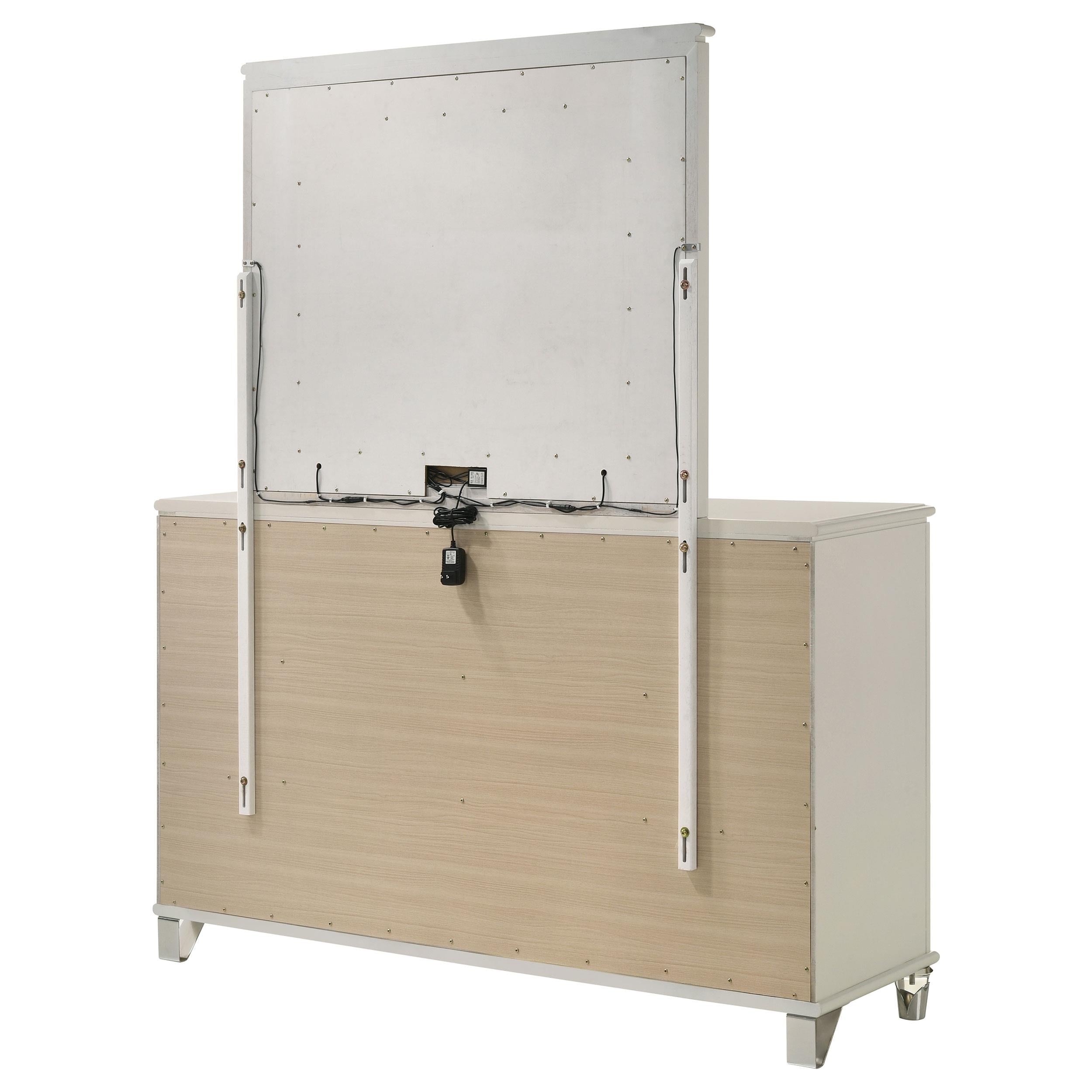 Coaster Furniture Olivia 224953M 6-Drawer Dresser and LED Mirror - Pearl White IMAGE 7