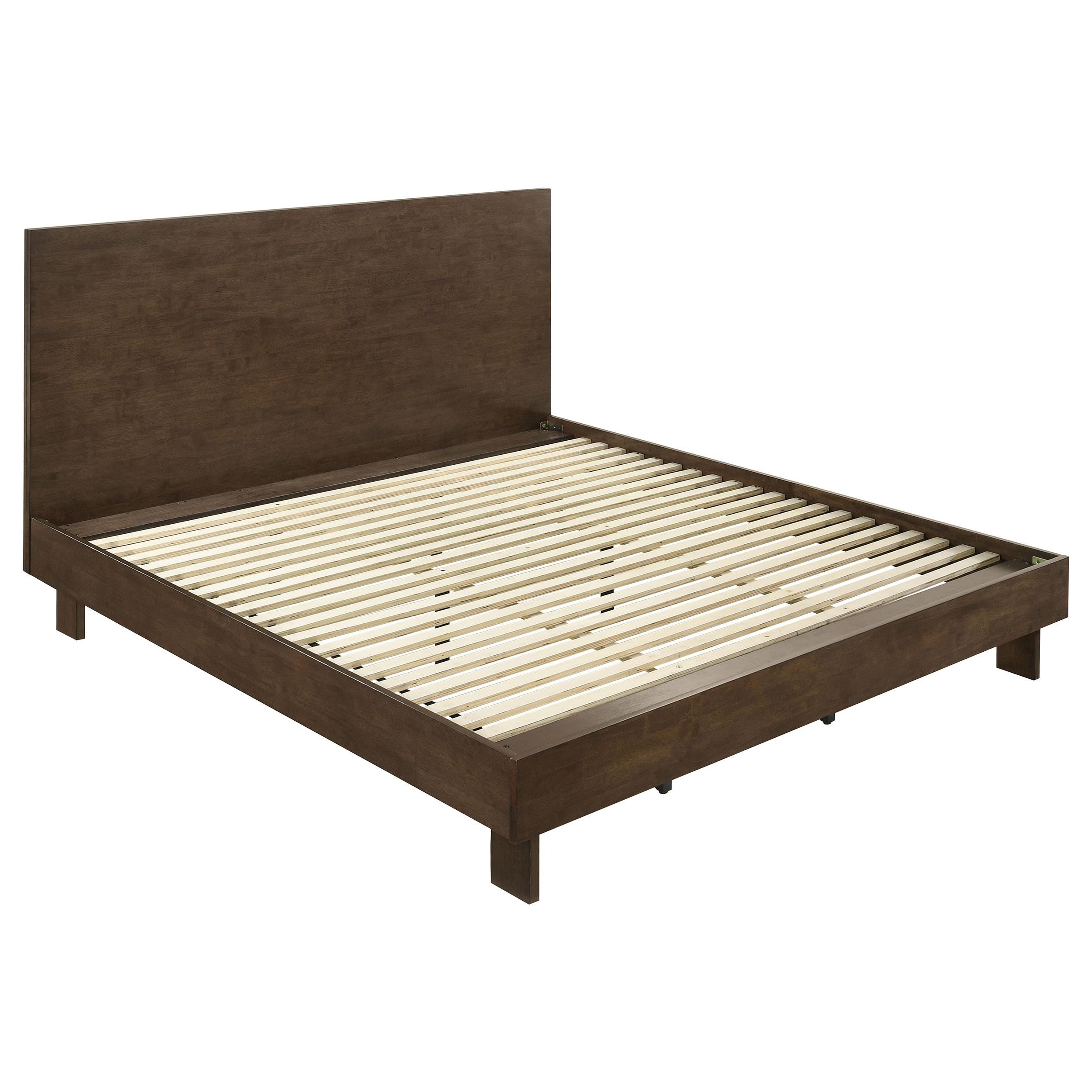Coaster Furniture Glenwood 225011KE 48-inch Eastern King Platform Panel Bed - Warm Brown IMAGE 1
