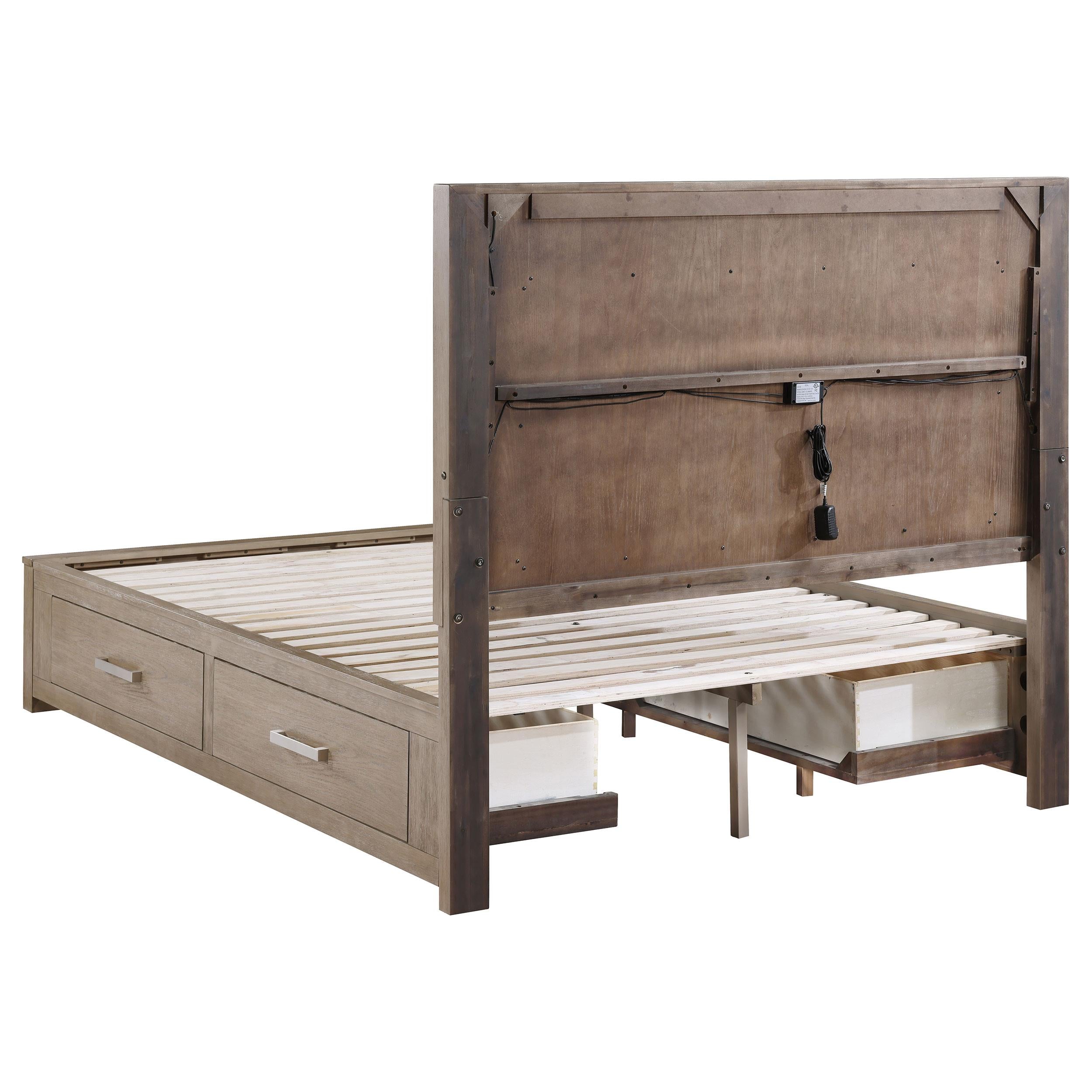Coaster Furniture Kenora 224850KW 56-inch California King LED Storage Bed - Barley Brown IMAGE 7