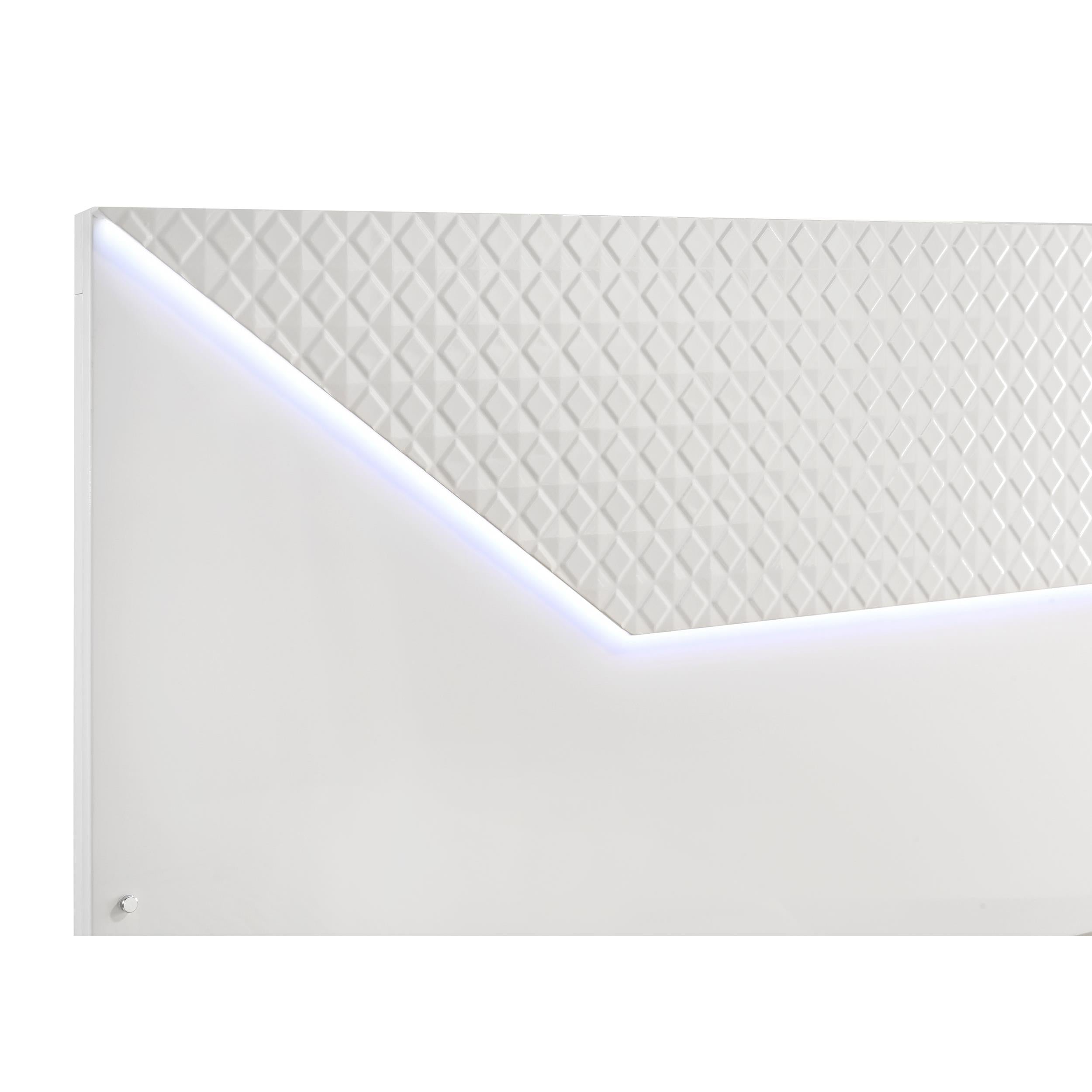 Coaster Furniture Ives 224941Q Queen Panel Bed LED Headboard - White High Gloss IMAGE 6