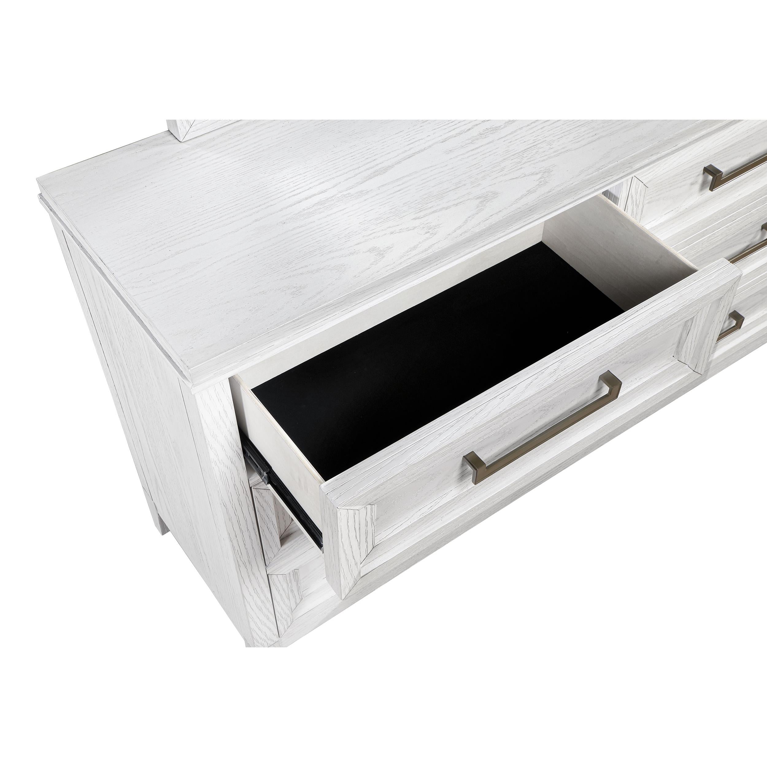Coaster Furniture Marielle 224843M 6-Drawer Dresser with Mirror - Distressed White IMAGE 11