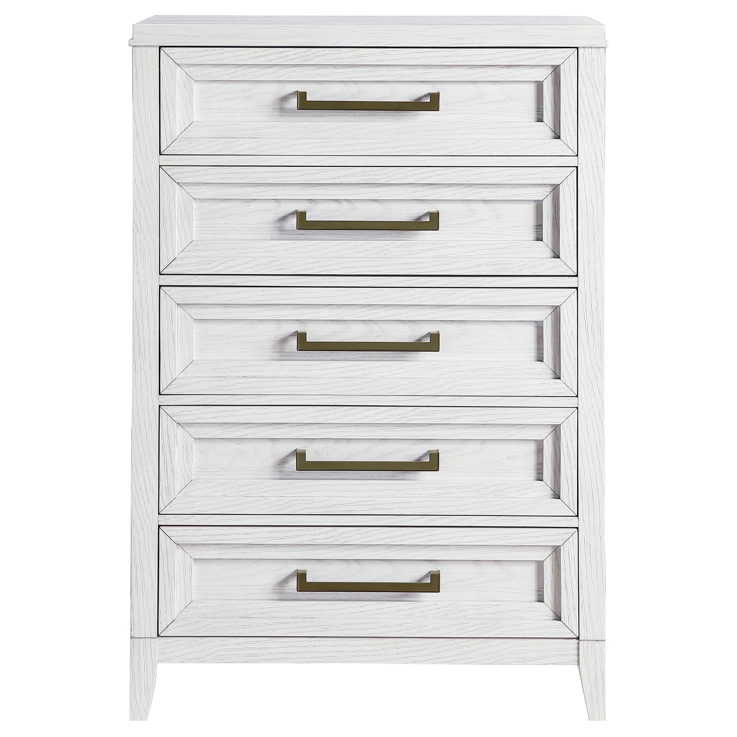 Coaster Furniture Marielle 224845 5-Drawer Bedroom Chest - Distressed White IMAGE 2