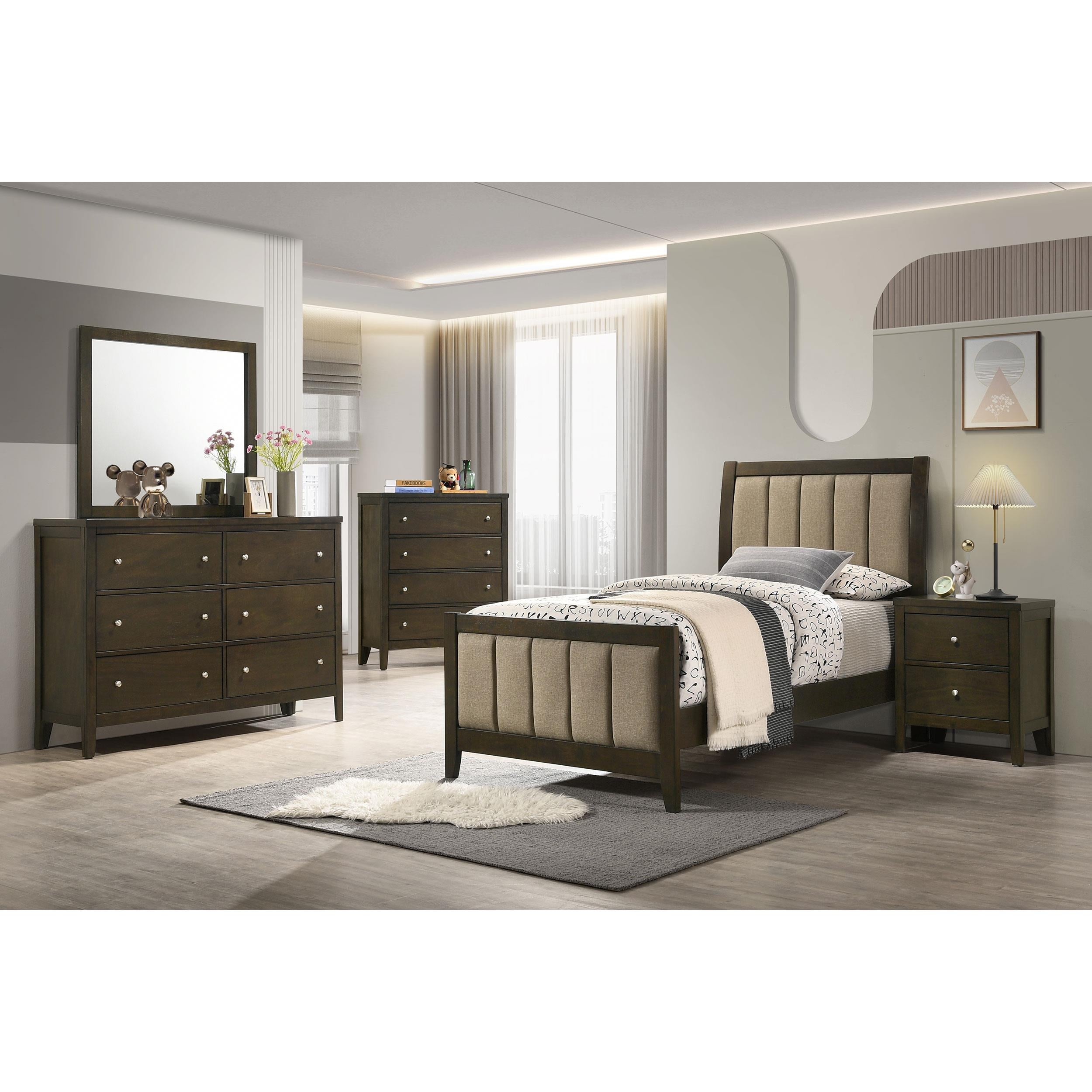Coaster Furniture Wilkes 224421T 51-inch Upholstered Twin Bed - Dark Cocoa IMAGE 5