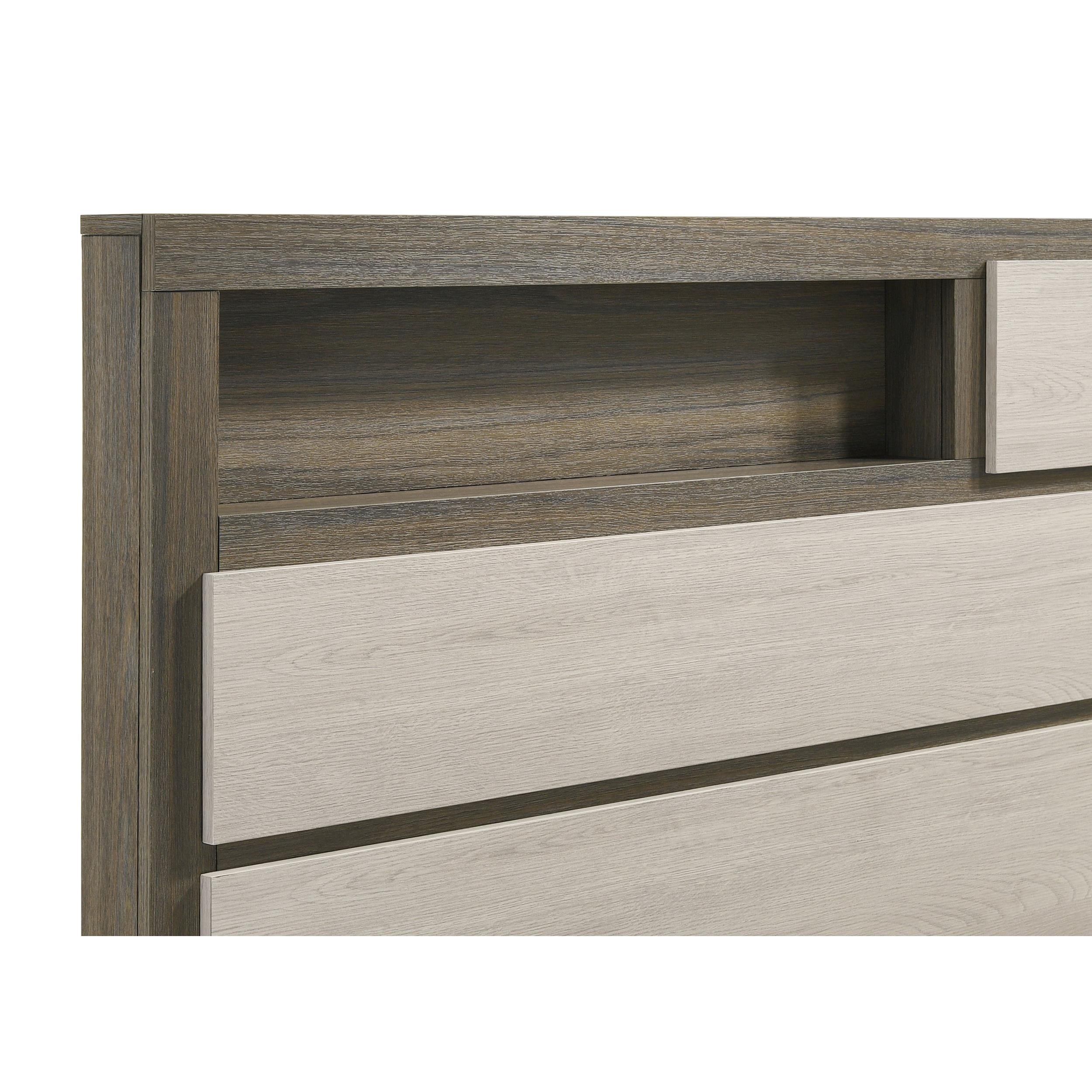 Coaster Furniture Fenwick 224981KW California King Bed Bookcase Headboard - Grey Oak IMAGE 6