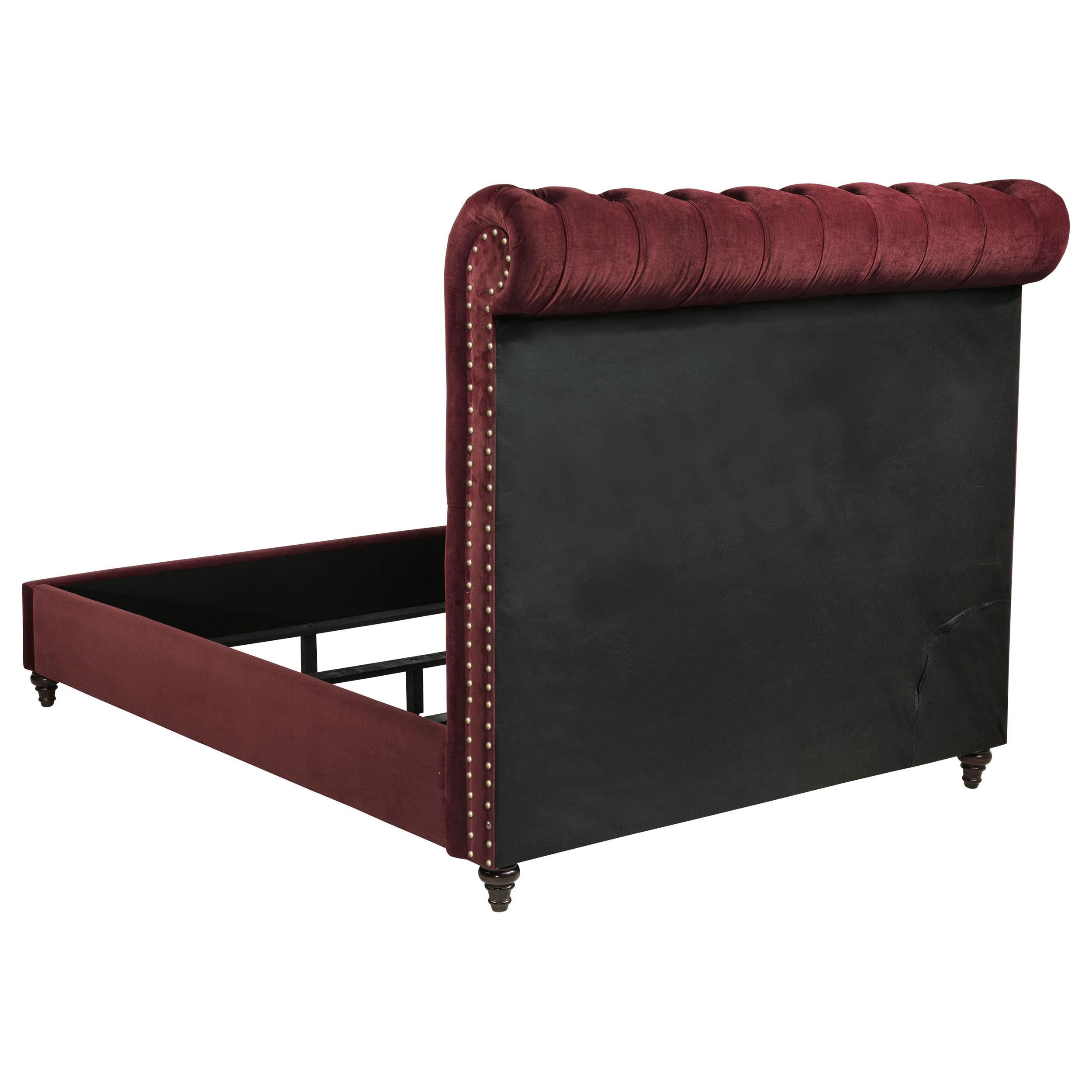 Coaster Furniture Devon 360341F 57-inch Upholstered Full Panel Bed - Wine Red IMAGE 4