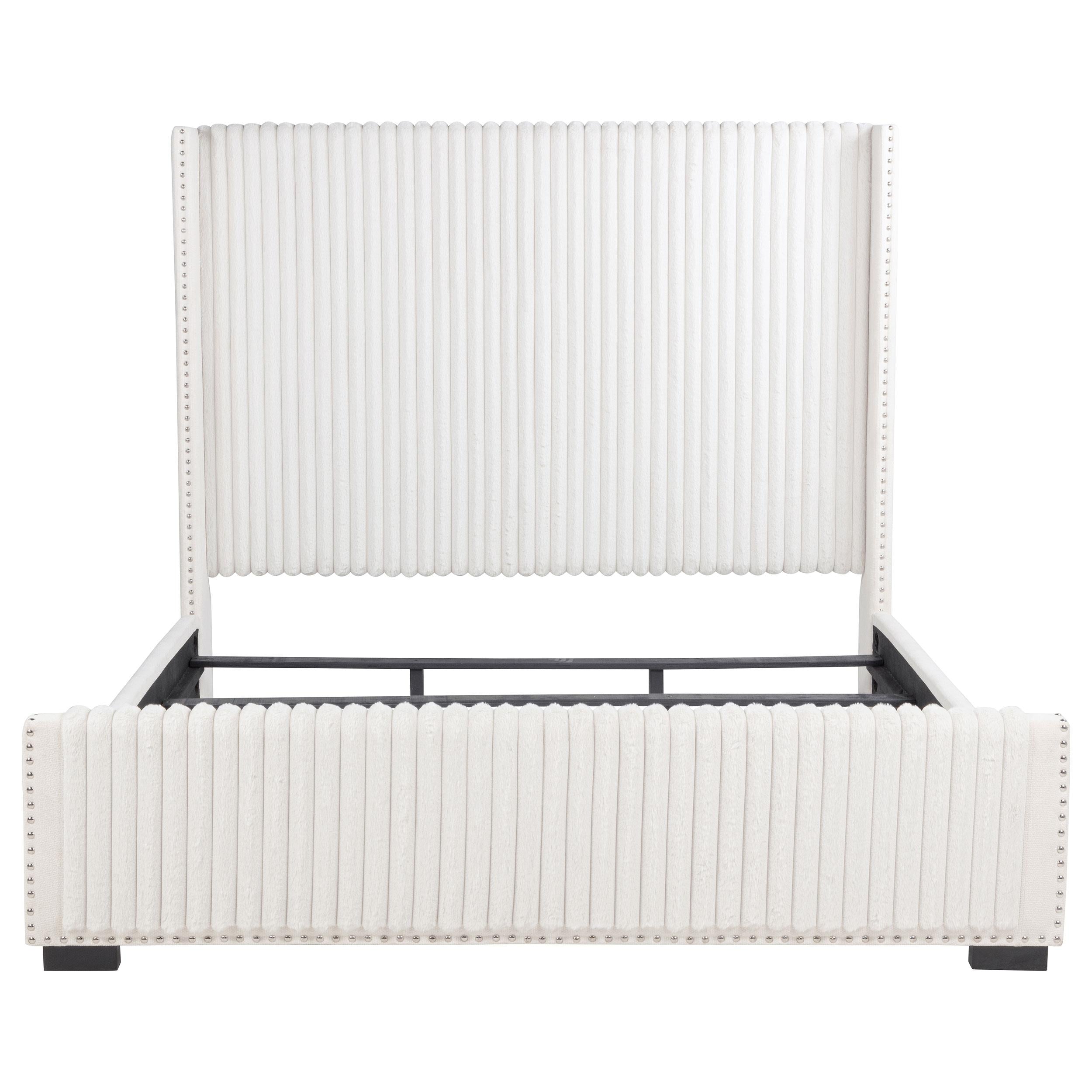 Coaster Furniture Natasha 306051KE 65-inch Upholstered Eastern King Wingback Bed - Cream IMAGE 3