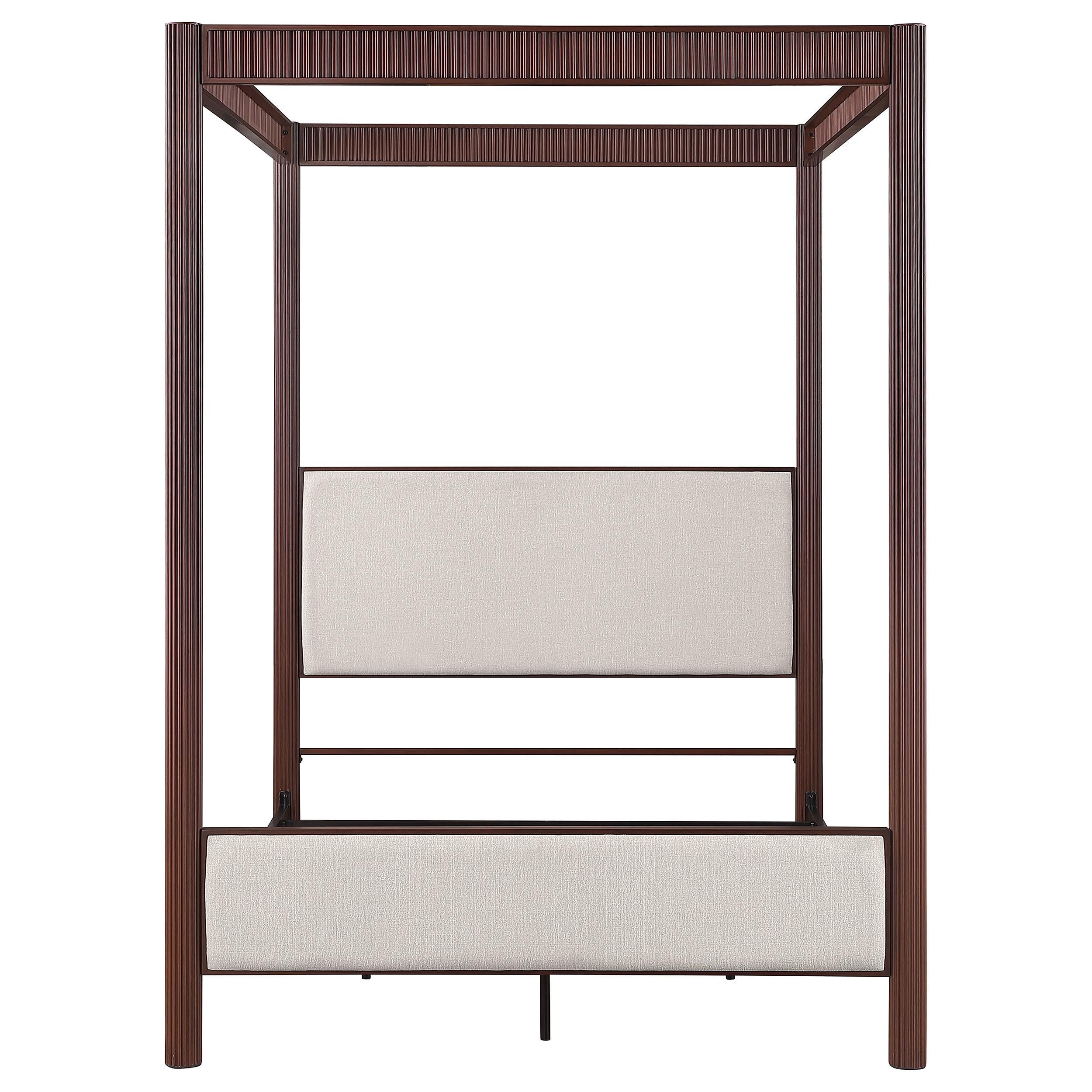 Coaster Furniture Zimmerlee 360331Q 89-inch Metal Queen Canopy Bed - Rust Brown IMAGE 2