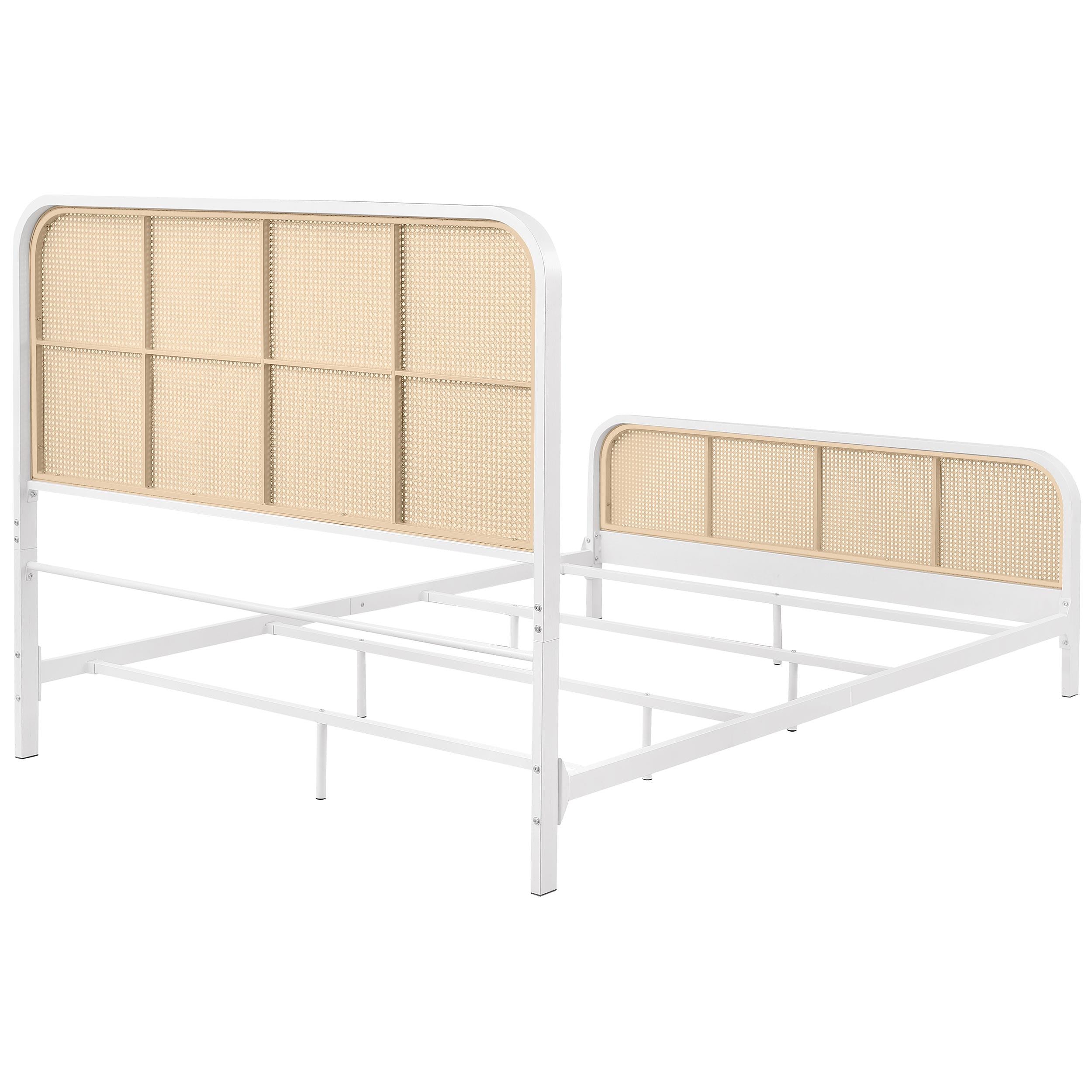 Coaster Furniture Lanewood 360251Q Open Cane Webbing Metal Queen Bed - White IMAGE 6