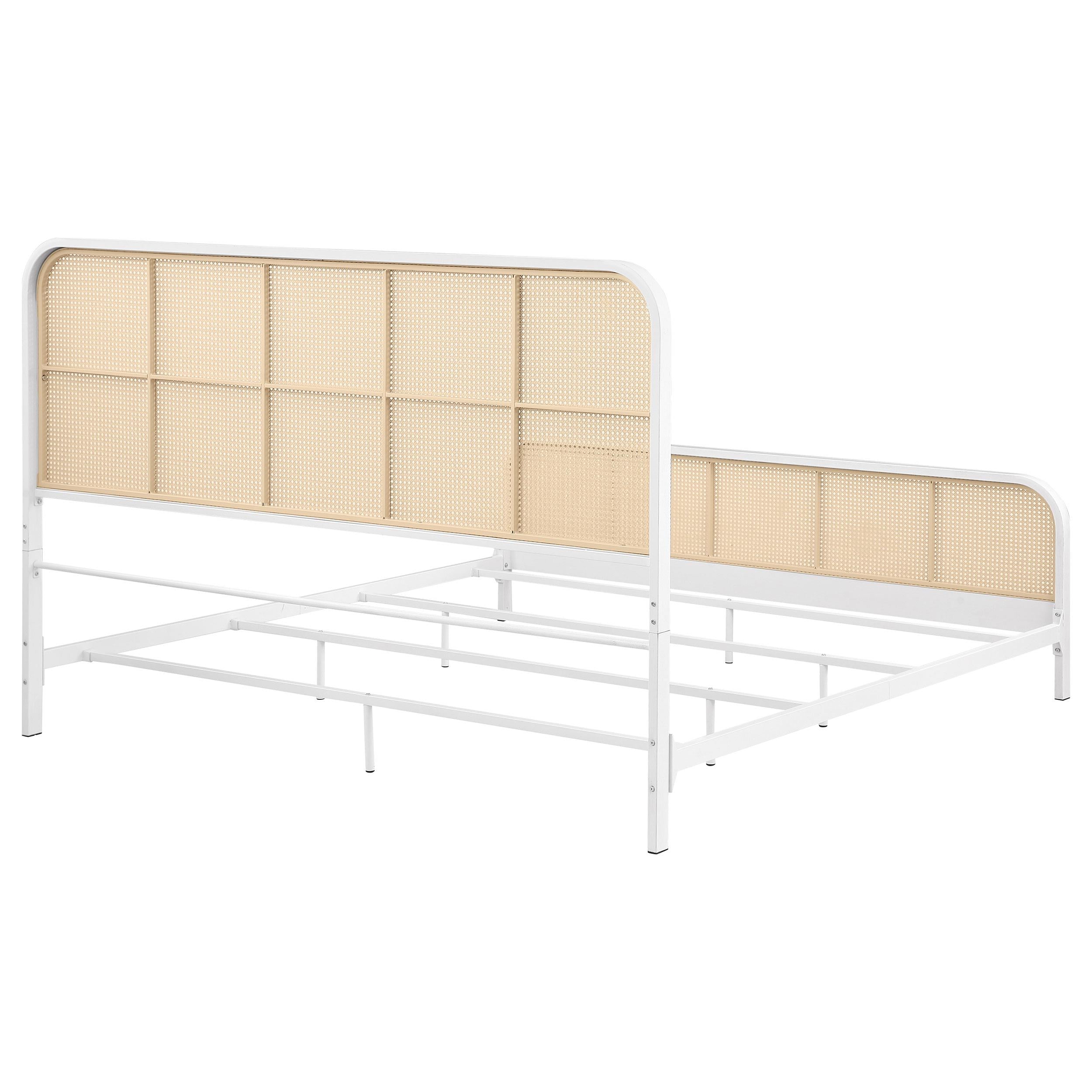 Coaster Furniture Lanewood 360251KE Open Cane Webbing Metal Eastern King Bed - White IMAGE 6