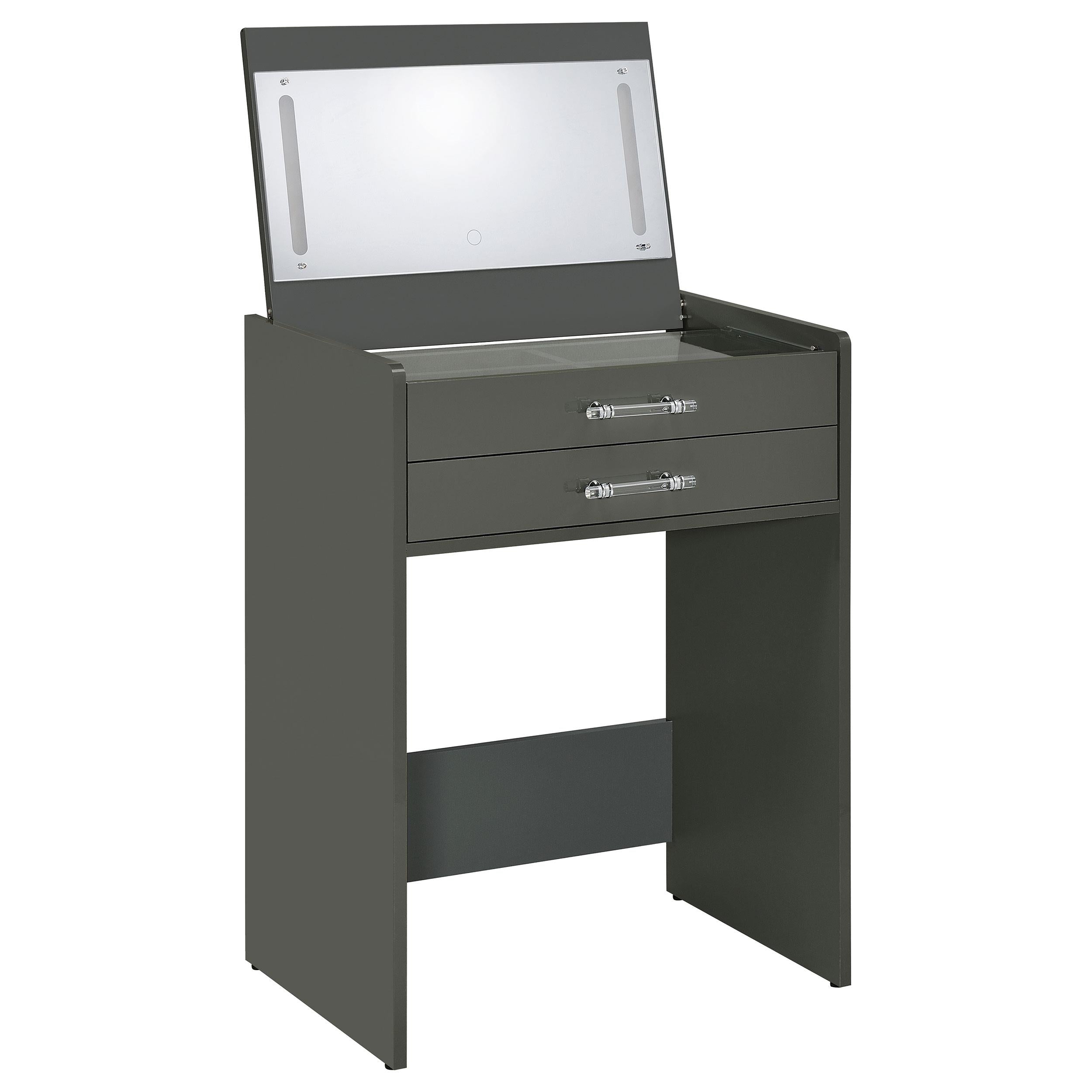 Coaster Furniture Danbury 930210 3-Drawer Makeup Vanity & Stool - Set Grey High Gloss IMAGE 5