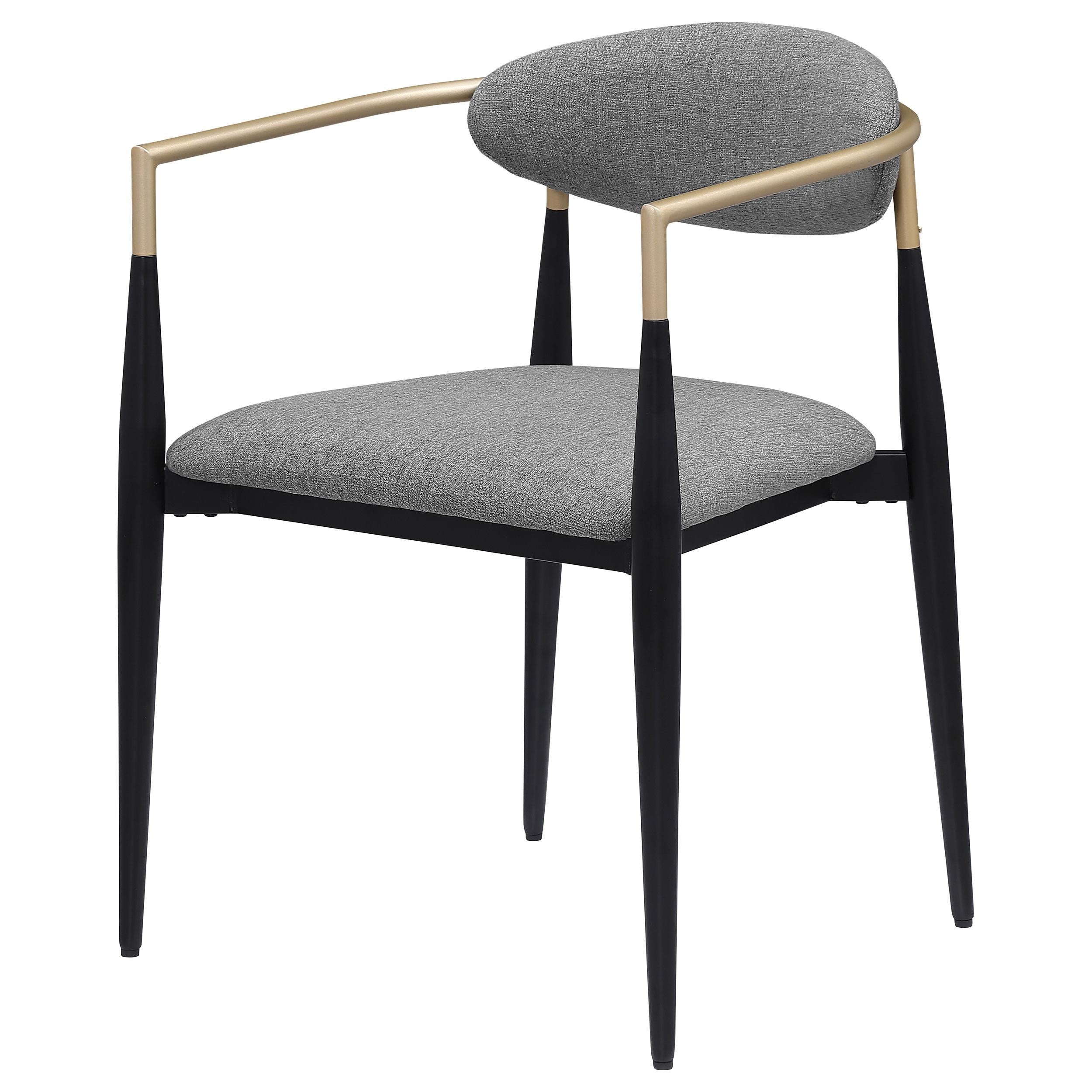 Coaster Furniture Alexis 182682 Fabric Upholstered Dining Arm Chair - Grey (Set of 2) IMAGE 3