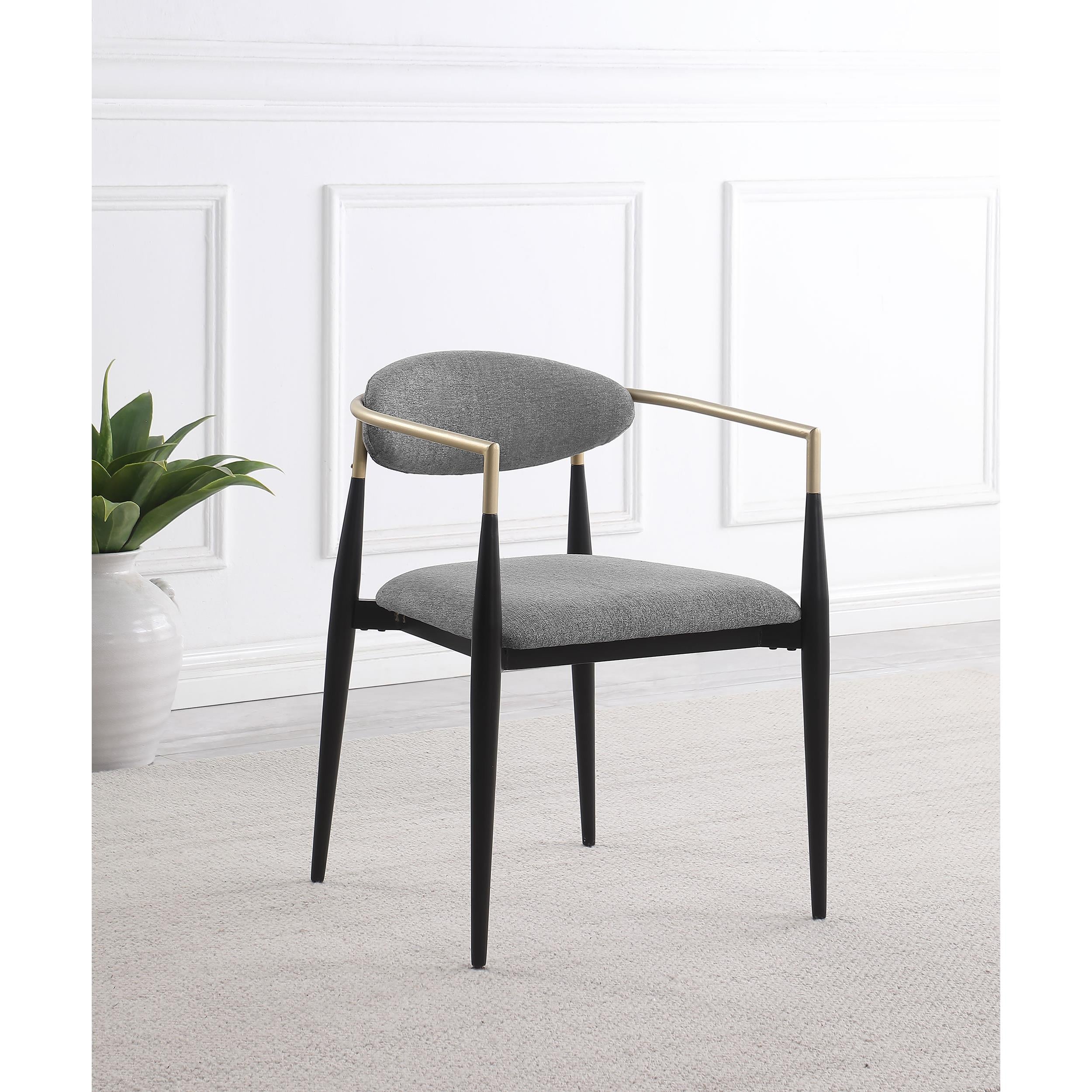Coaster Furniture Alexis 182682 Fabric Upholstered Dining Arm Chair - Grey (Set of 2) IMAGE 8