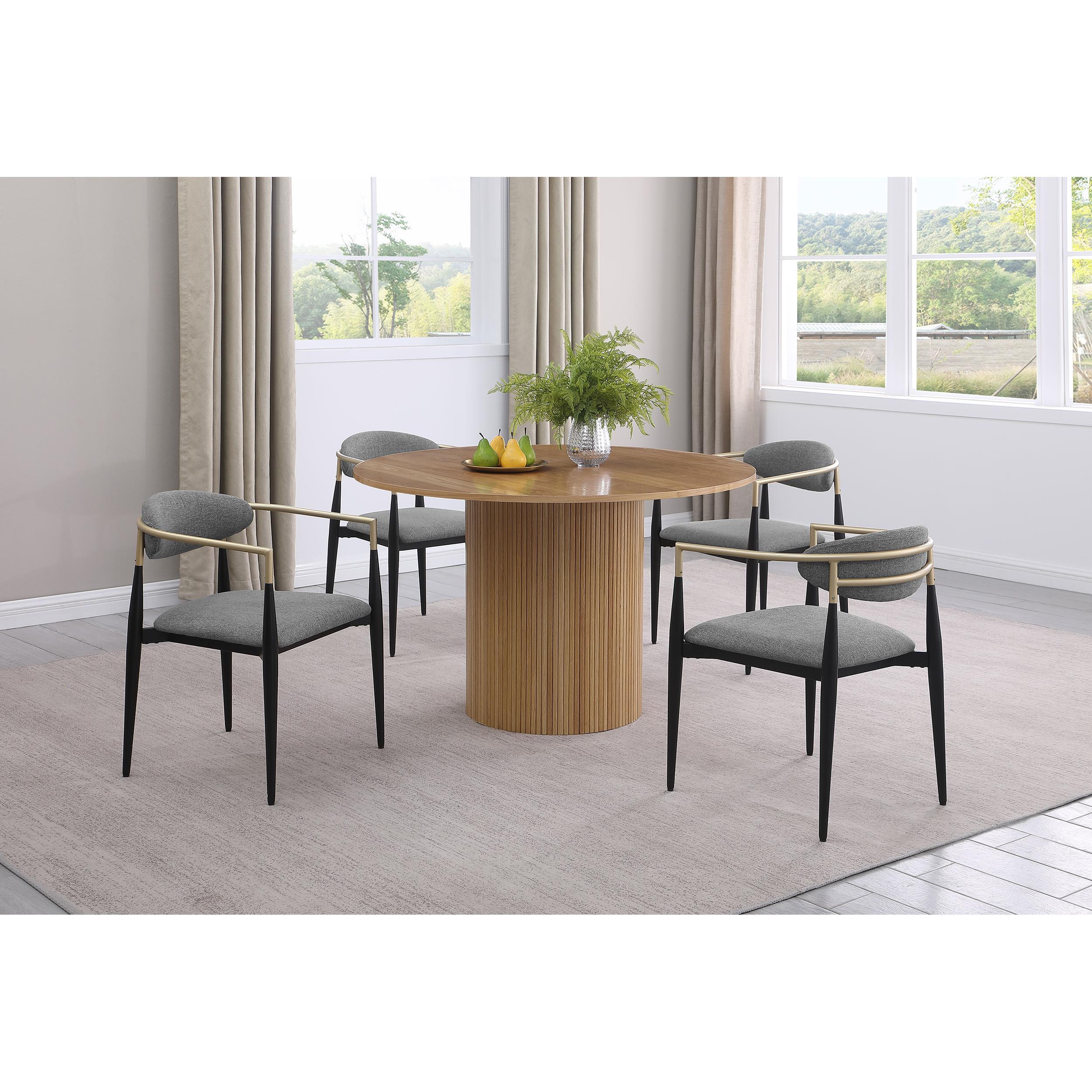 Coaster Furniture Alexis 182682 Fabric Upholstered Dining Arm Chair - Grey (Set of 2) IMAGE 9