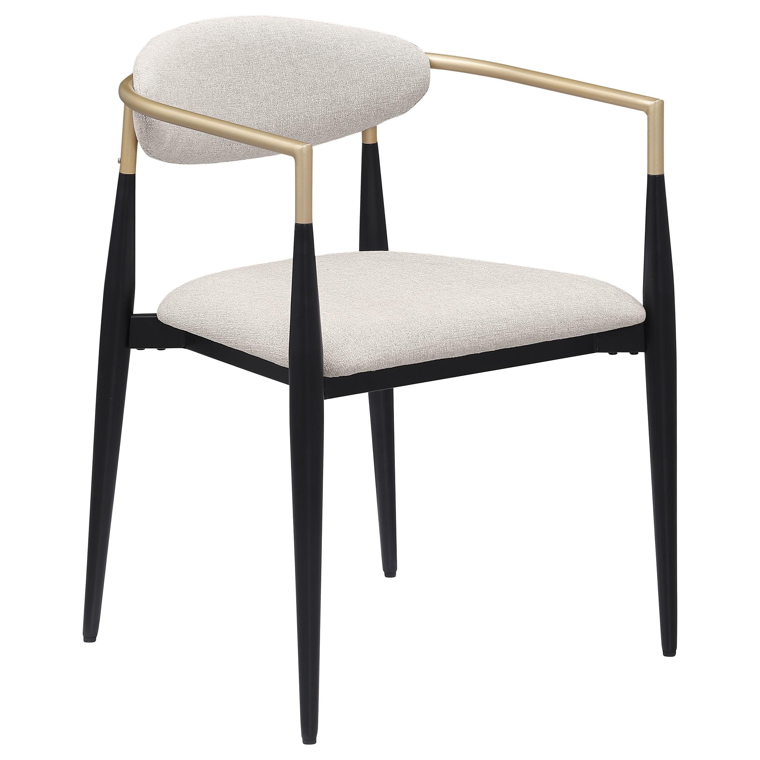 Coaster Furniture Alexis 182692 Fabric Upholstered Dining Arm Chair - Beige (Set of 2) IMAGE 1