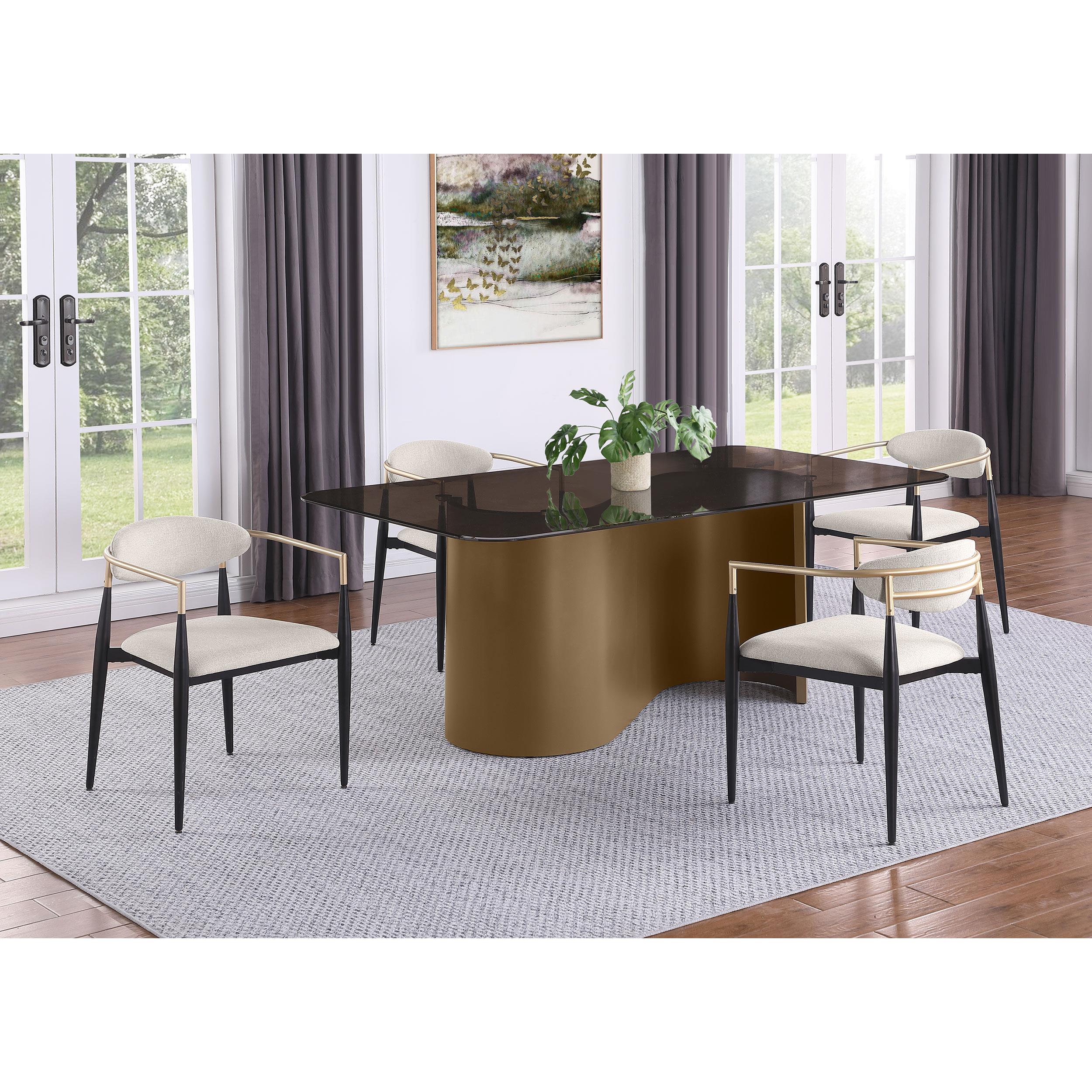 Coaster Furniture Alexis 182692 Fabric Upholstered Dining Arm Chair - Beige (Set of 2) IMAGE 10