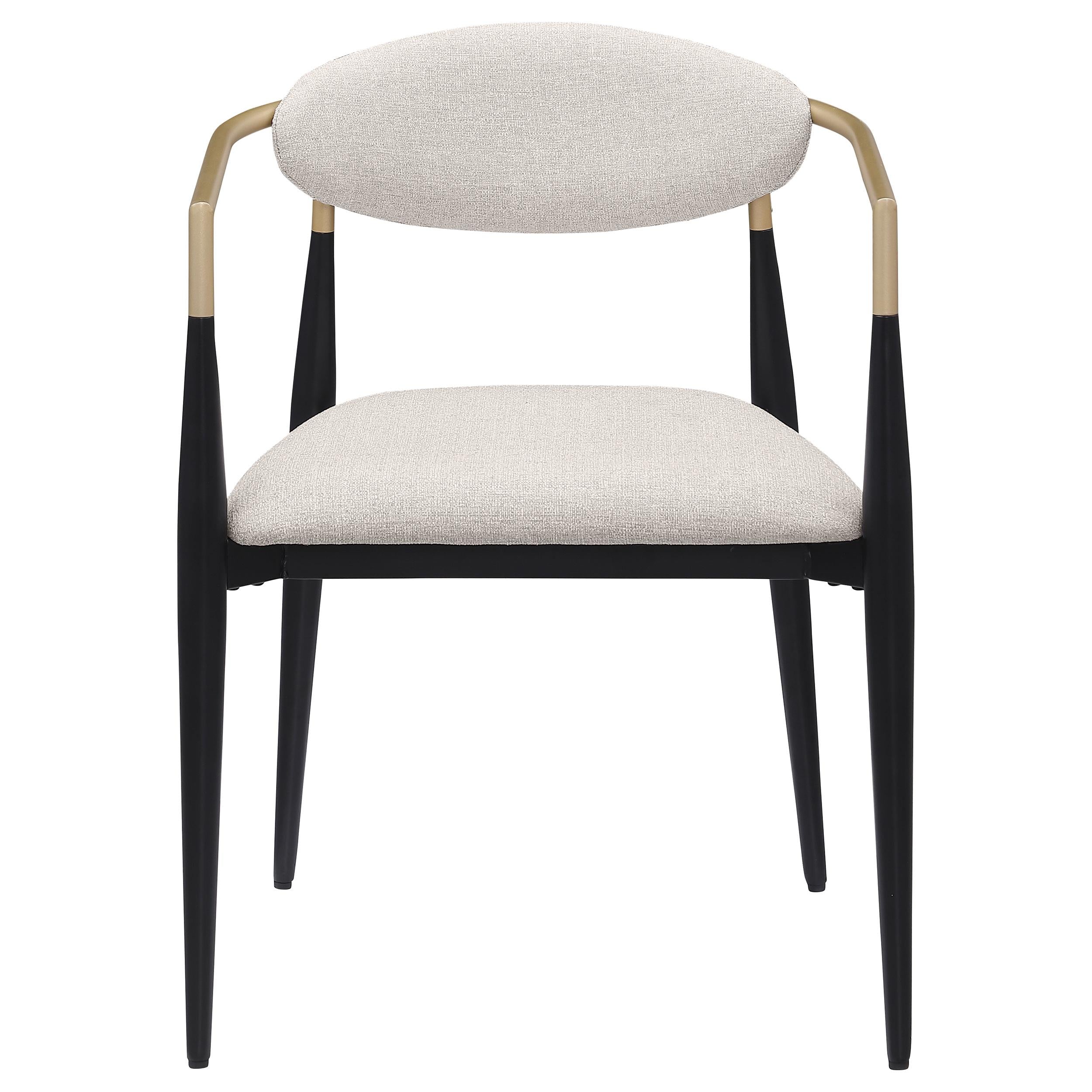 Coaster Furniture Alexis 182692 Fabric Upholstered Dining Arm Chair - Beige (Set of 2) IMAGE 2