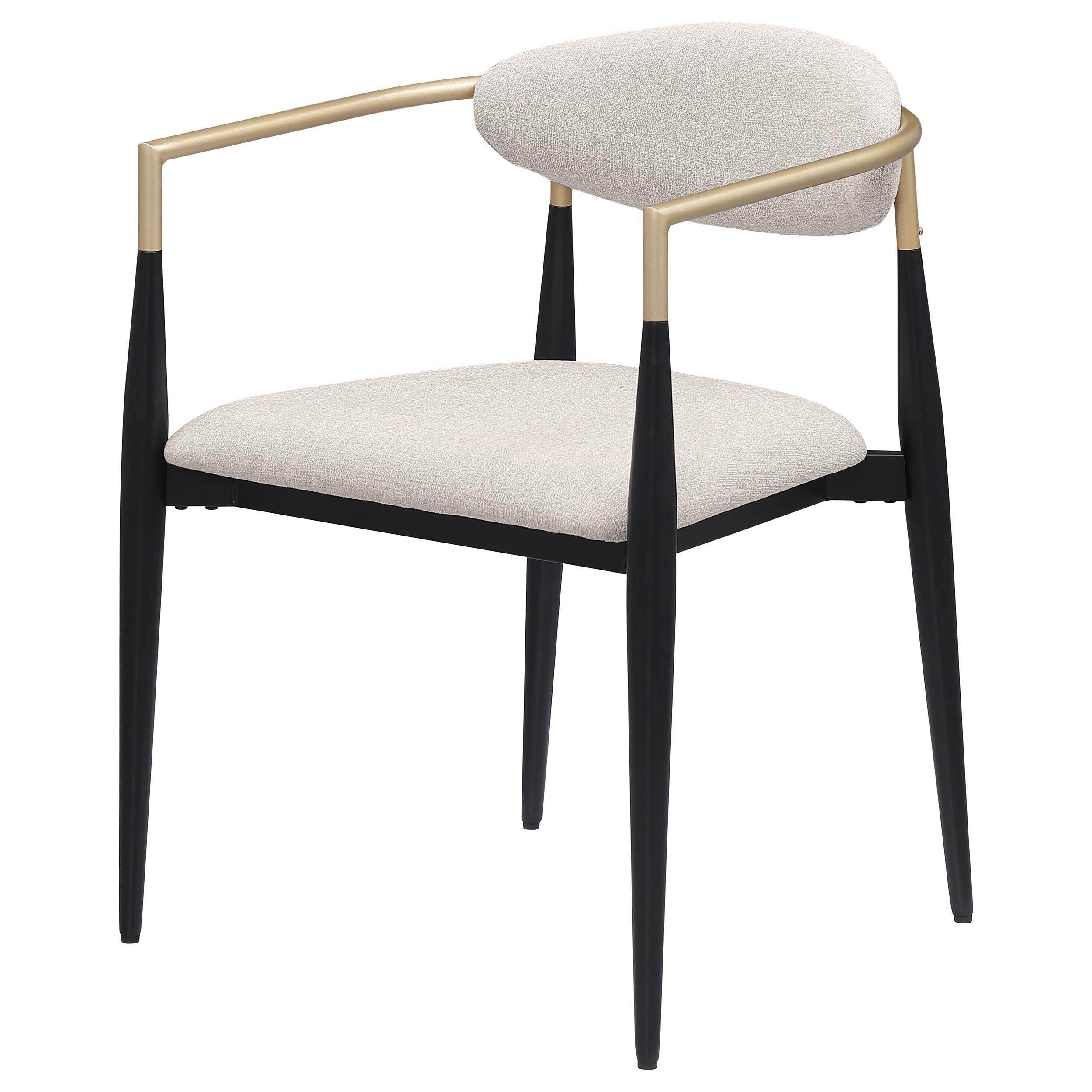Coaster Furniture Alexis 182692 Fabric Upholstered Dining Arm Chair - Beige (Set of 2) IMAGE 3