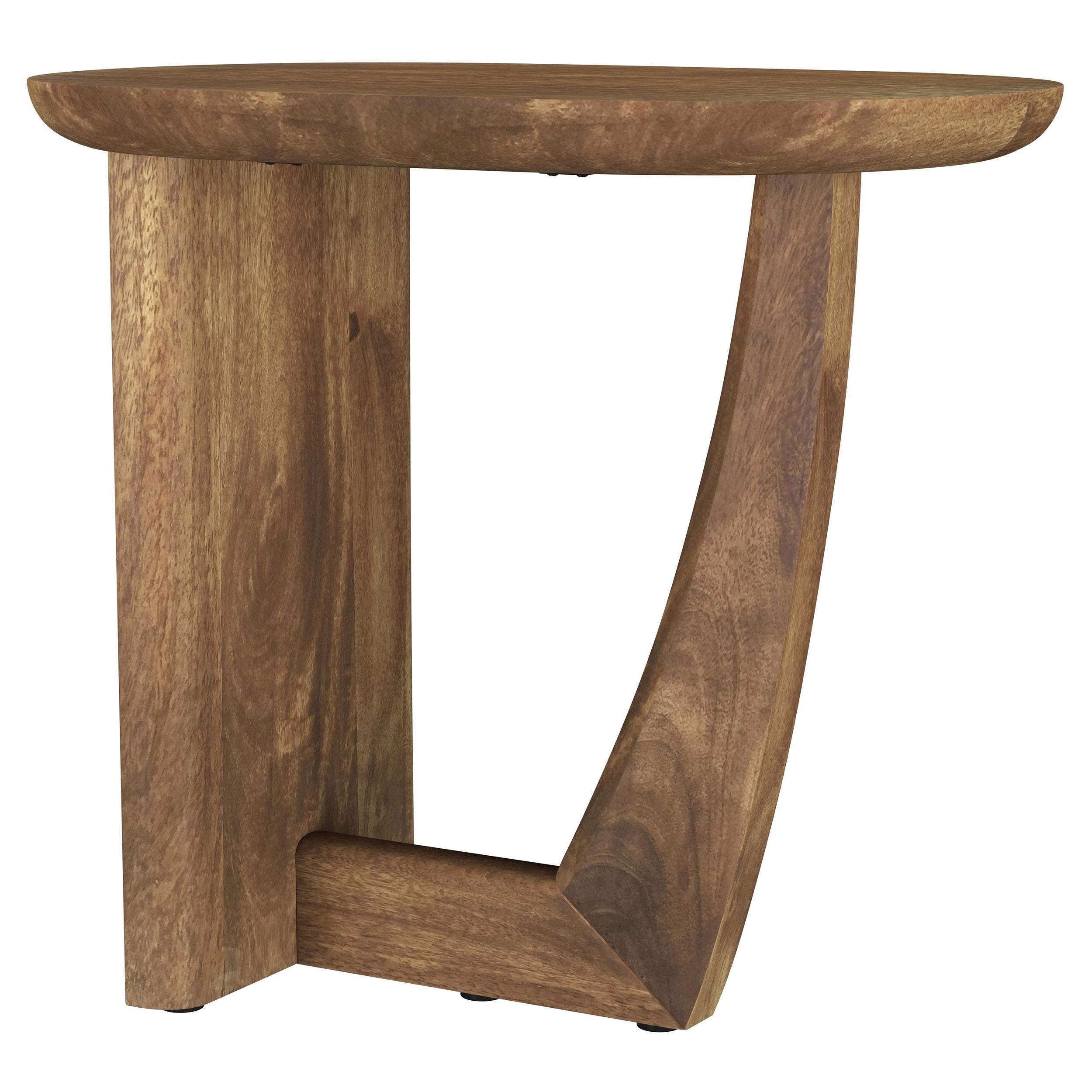 Coaster Furniture Fletcher 930029 Oval Solid Mango Wood Accent Side Table - Brown IMAGE 1