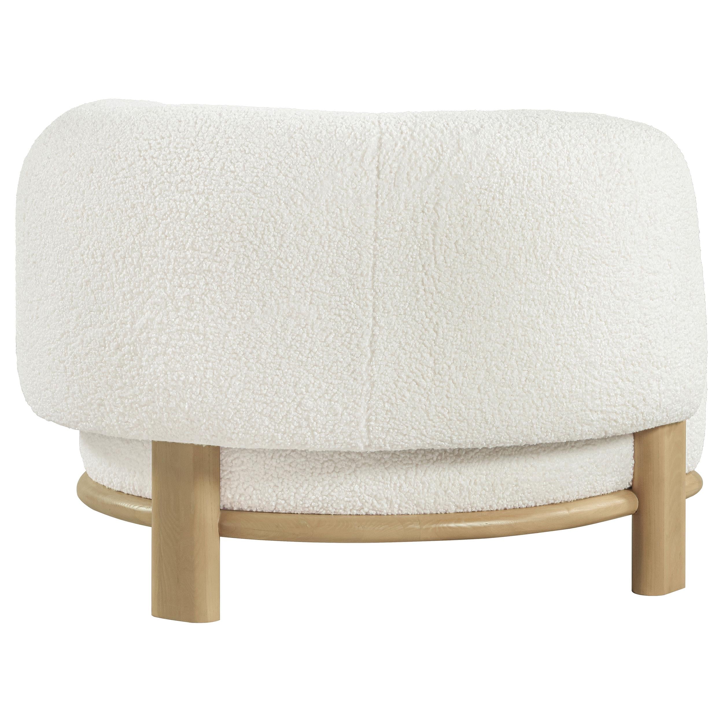 Coaster Furniture Lawler 903169 Upholstered Barrel Back Accent Chair - Ivory IMAGE 7