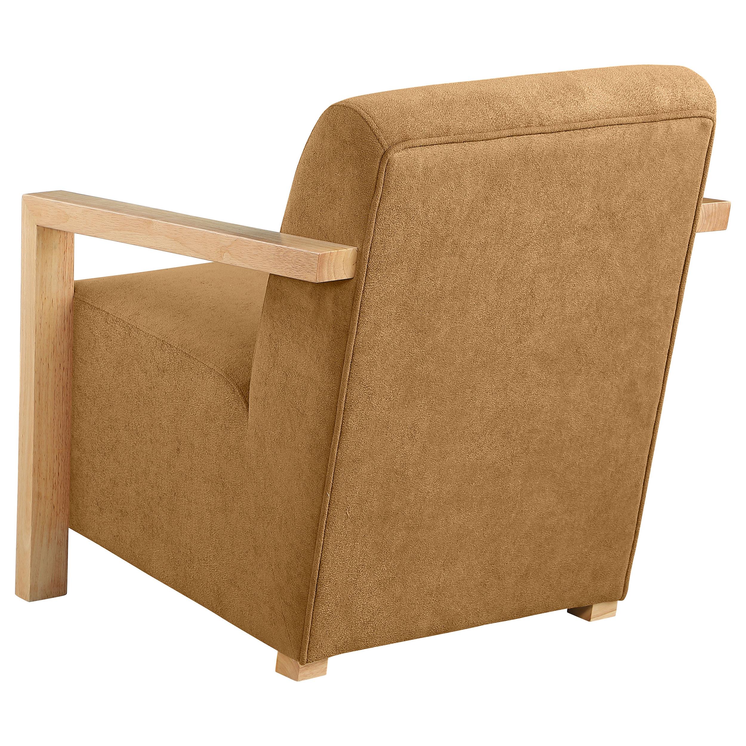 Coaster Furniture Diego 902268 Upholstered Accent Arm Chair with Wood Arms - Honey IMAGE 5