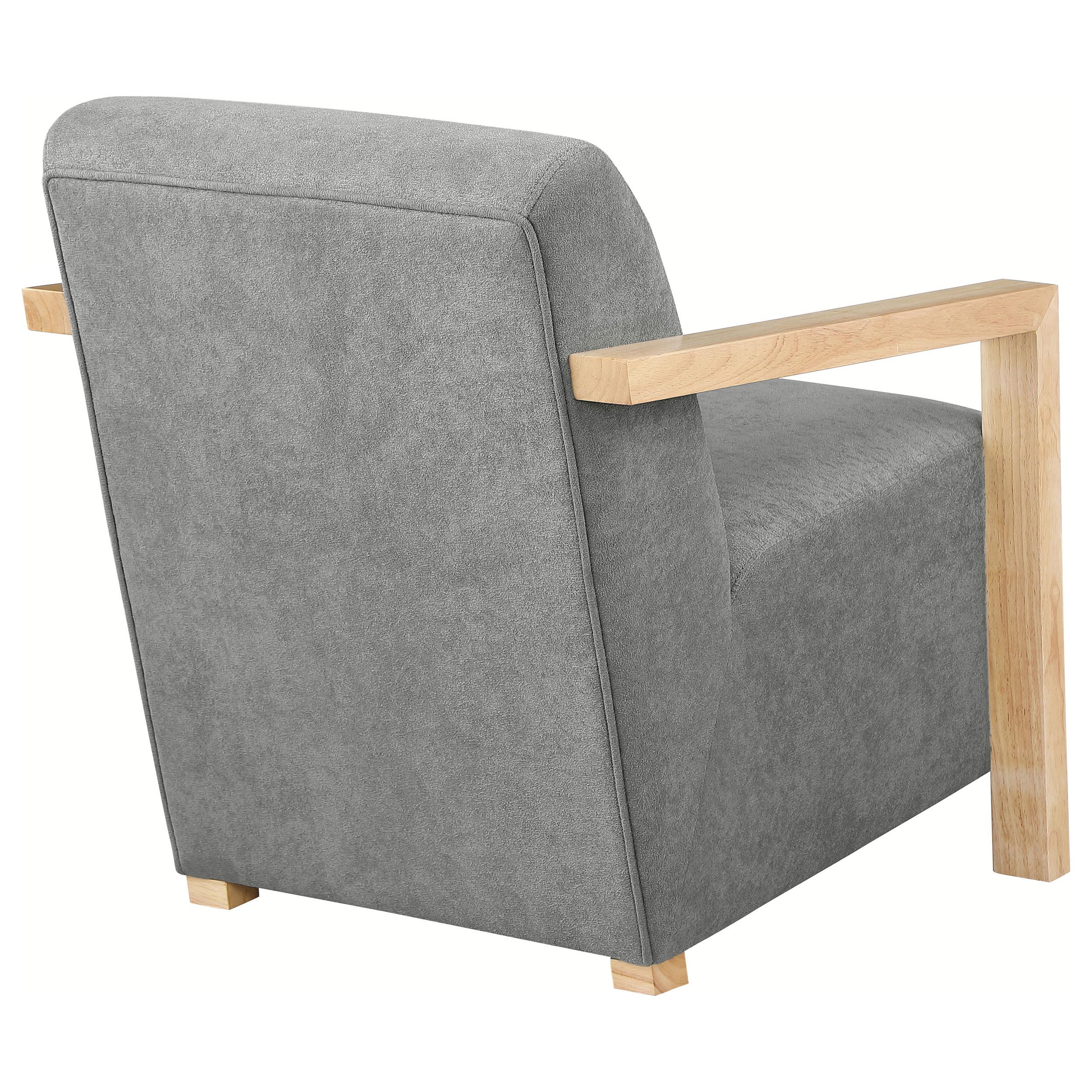 Coaster Furniture Diego 902269 Upholstered Accent Arm Chair with Wood Arms - Grey IMAGE 6