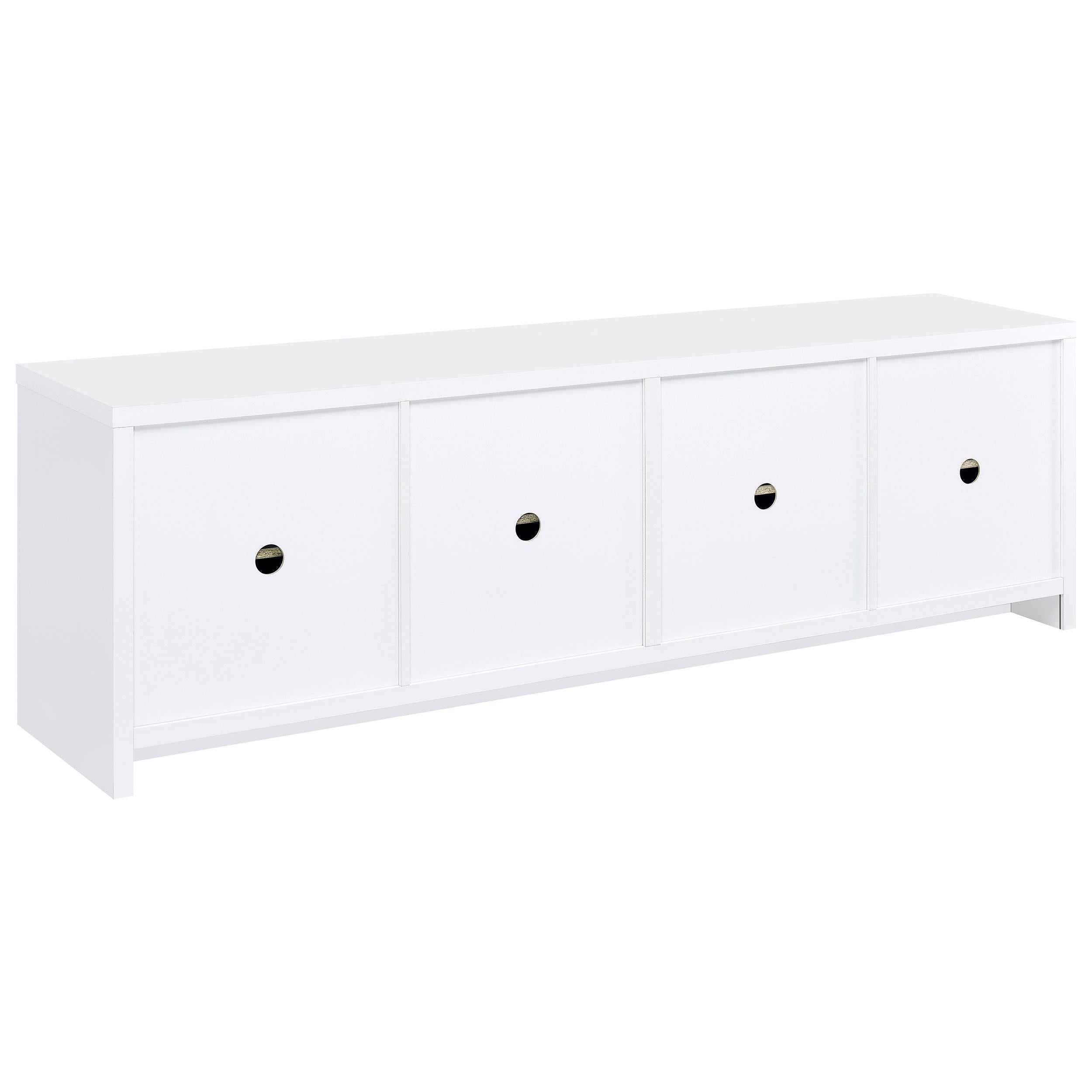 Coaster Furniture Laughlin 724113 4-door Engineered Wood 78-inch TV Stand - White IMAGE 6