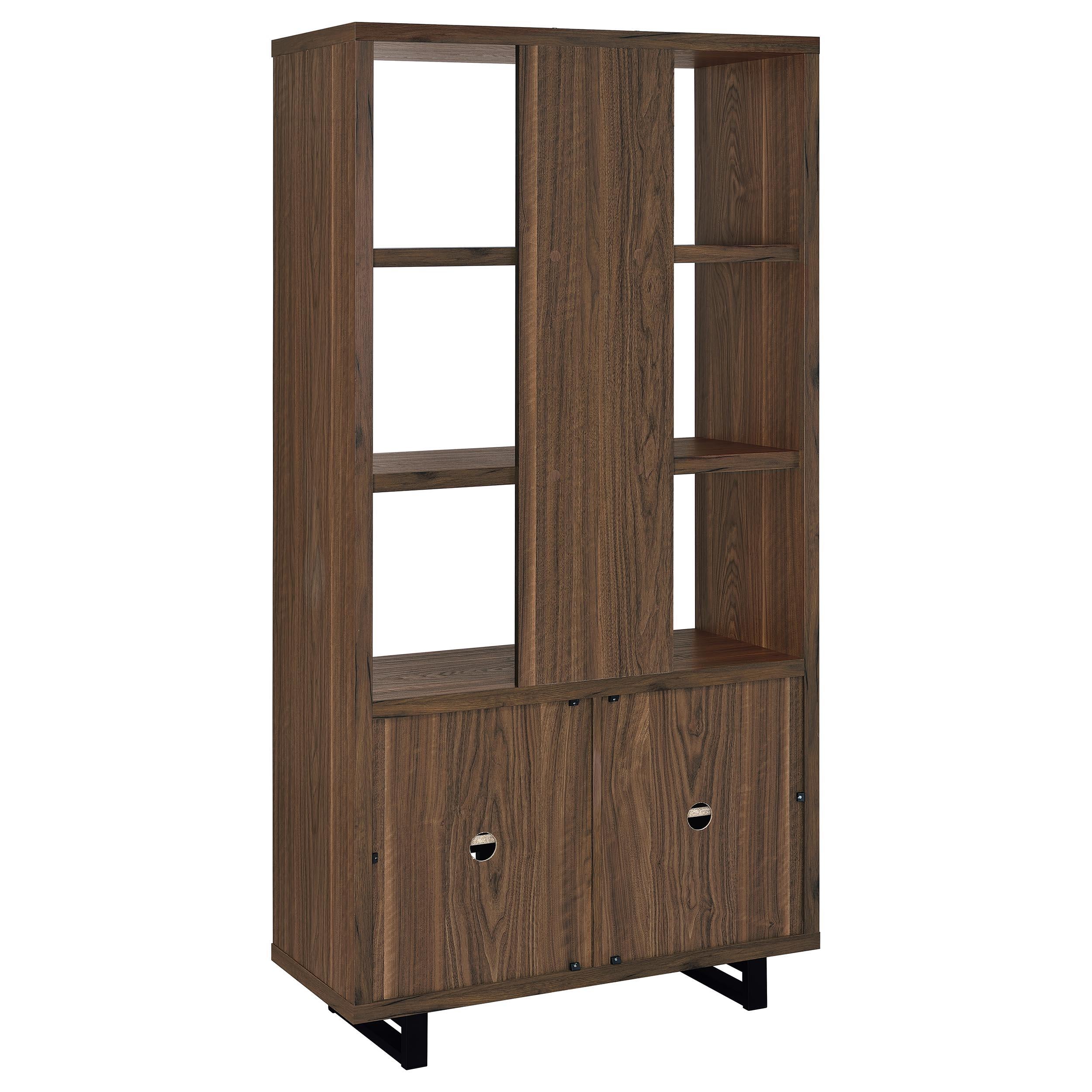 Coaster Furniture Maddox 801863 71-inch 3-shelf Cabinet Bookcase - Walnut IMAGE 6